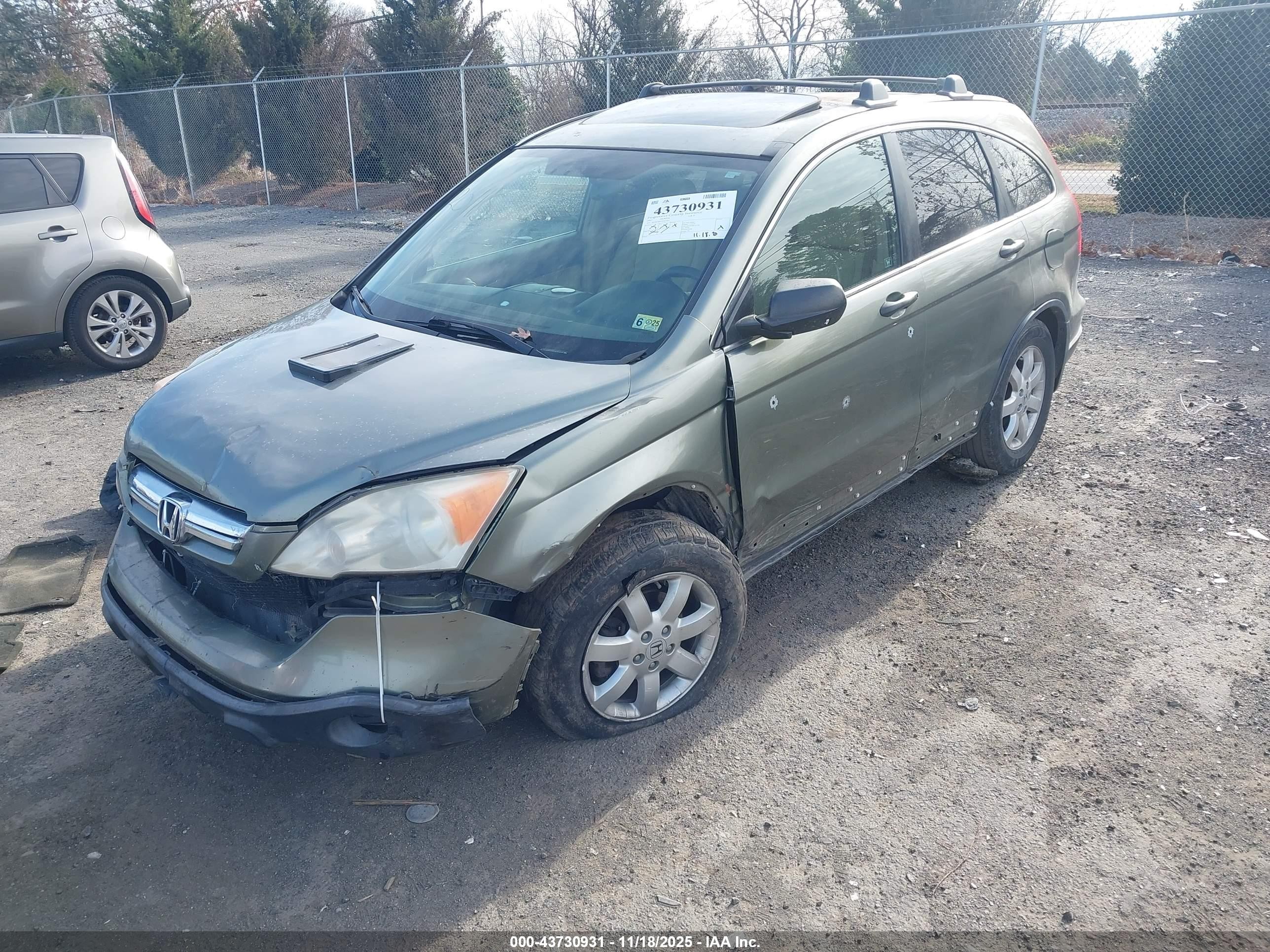 2007 Honda Cr-v Ex Green vin: JHLRE38597C031401