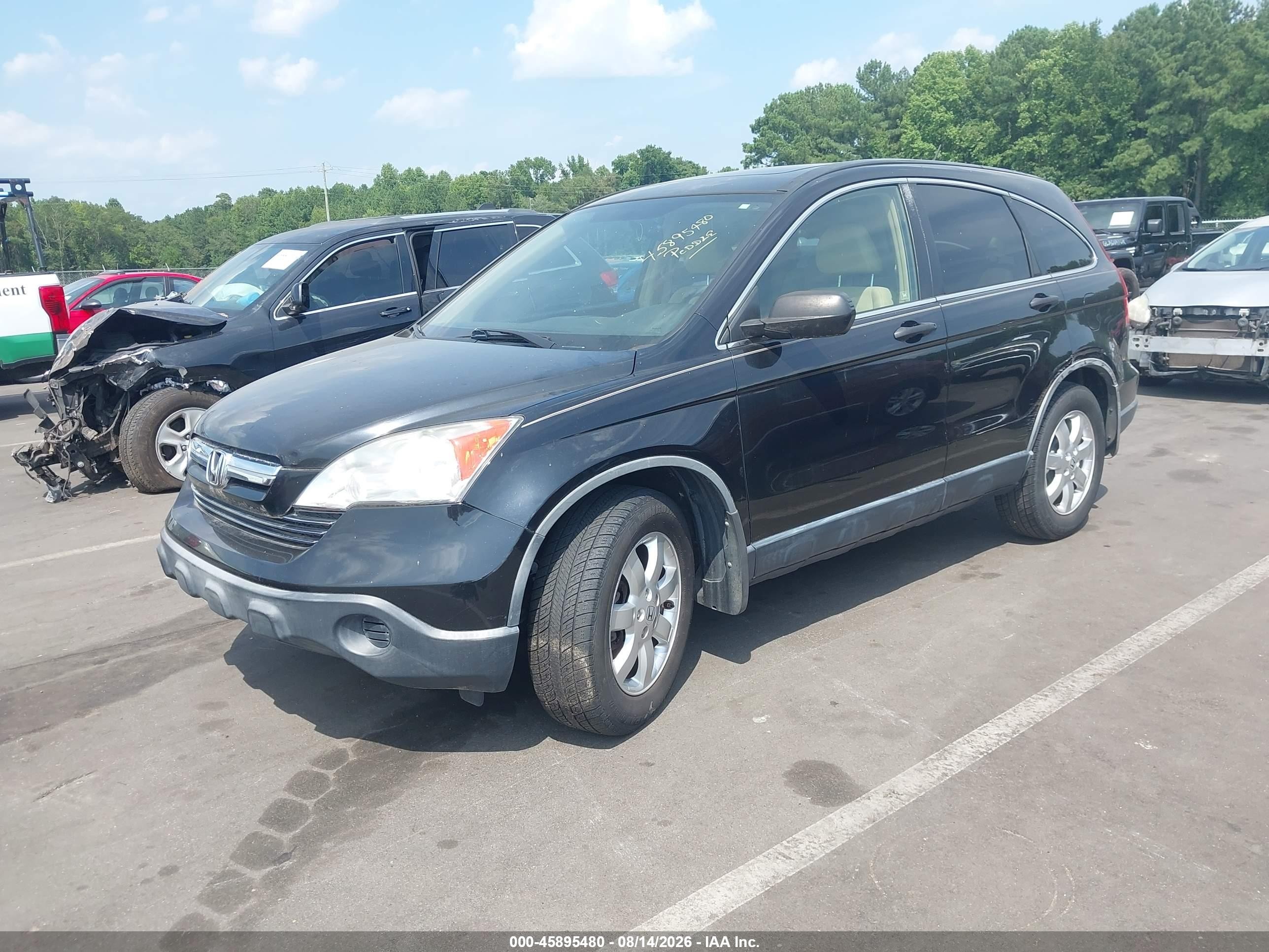 2007 Honda Cr-v Ex Black vin: JHLRE38597C072787