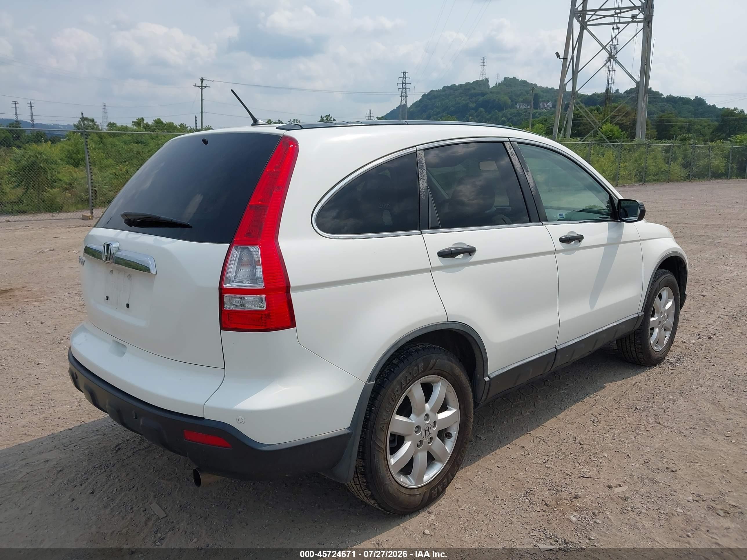 2009 Honda Cr-v Ex White vin: JHLRE38599C004136