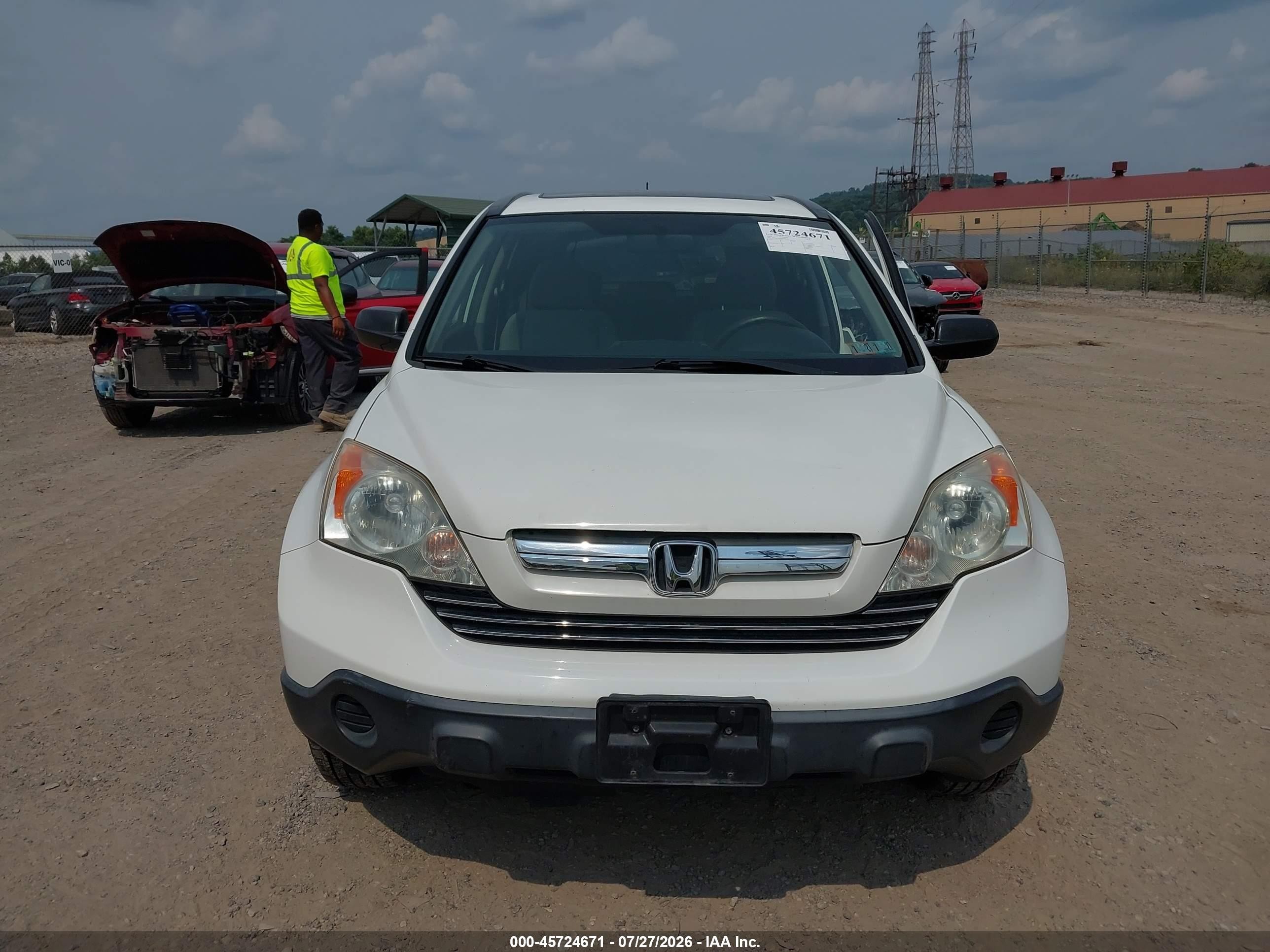 2009 Honda Cr-v Ex White vin: JHLRE38599C004136