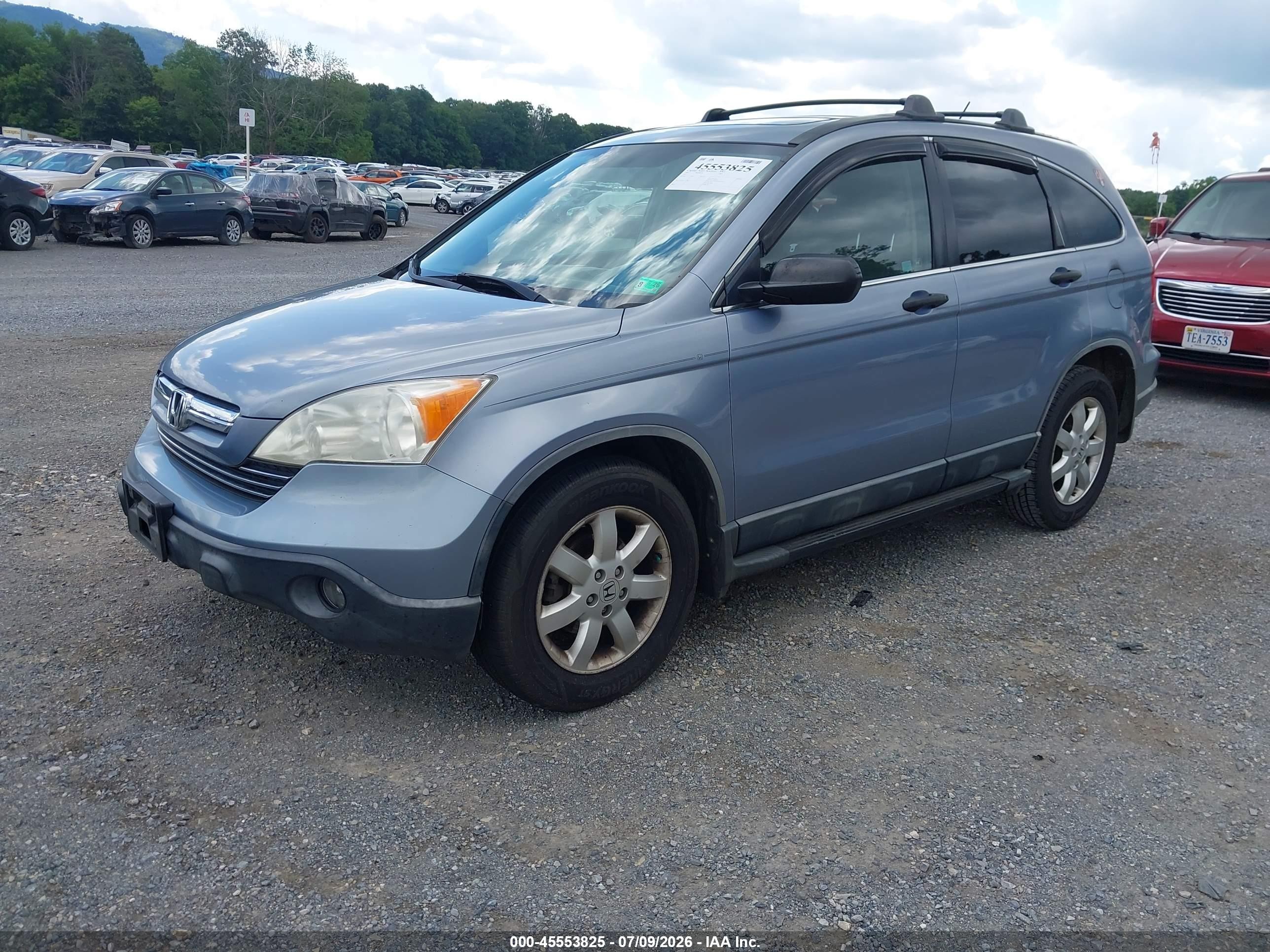 2007 Honda Cr-v Ex Blue vin: JHLRE385X7C001713