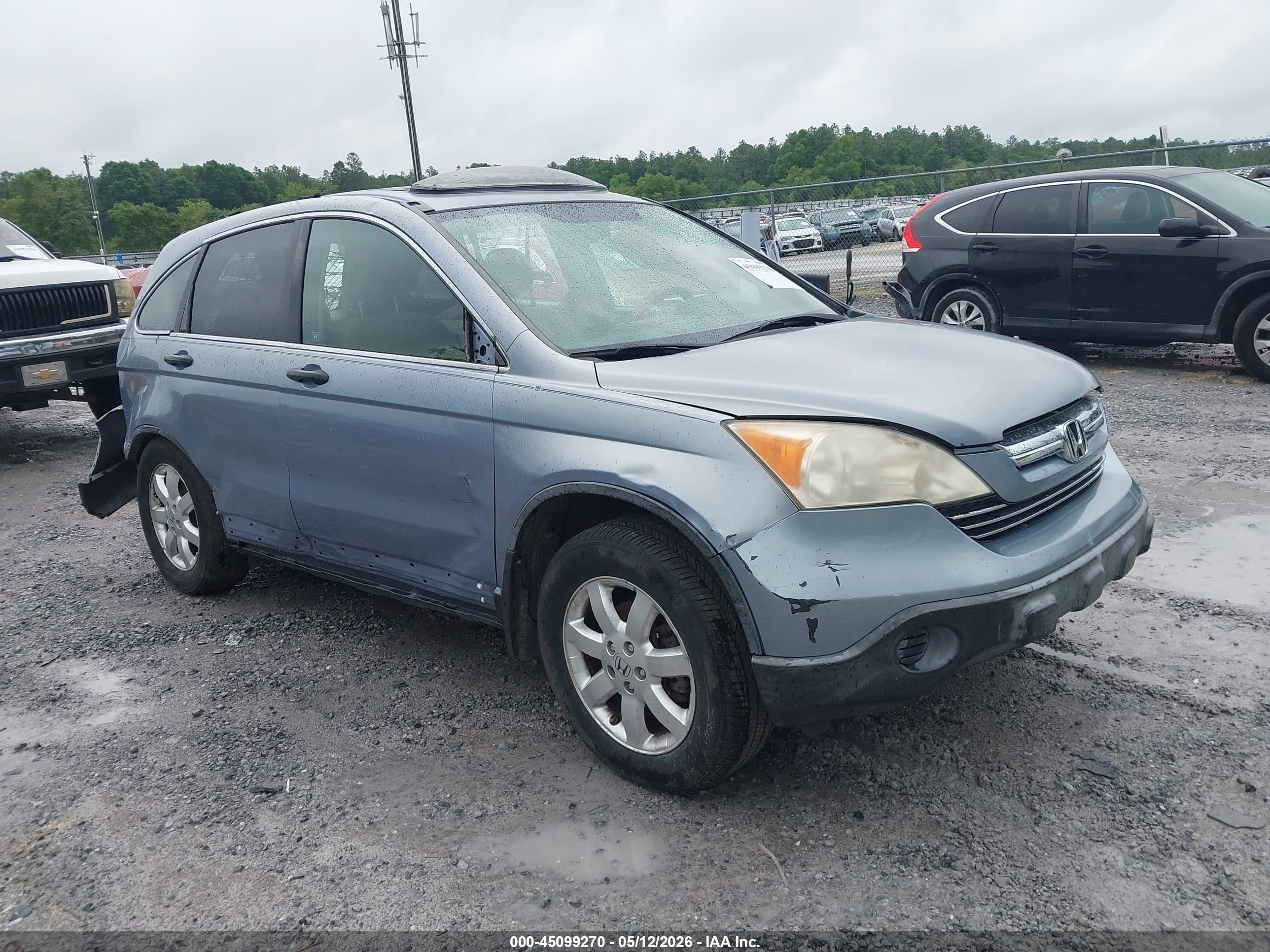 2007 Honda Cr-v Ex Light Blue vin: JHLRE385X7C002246