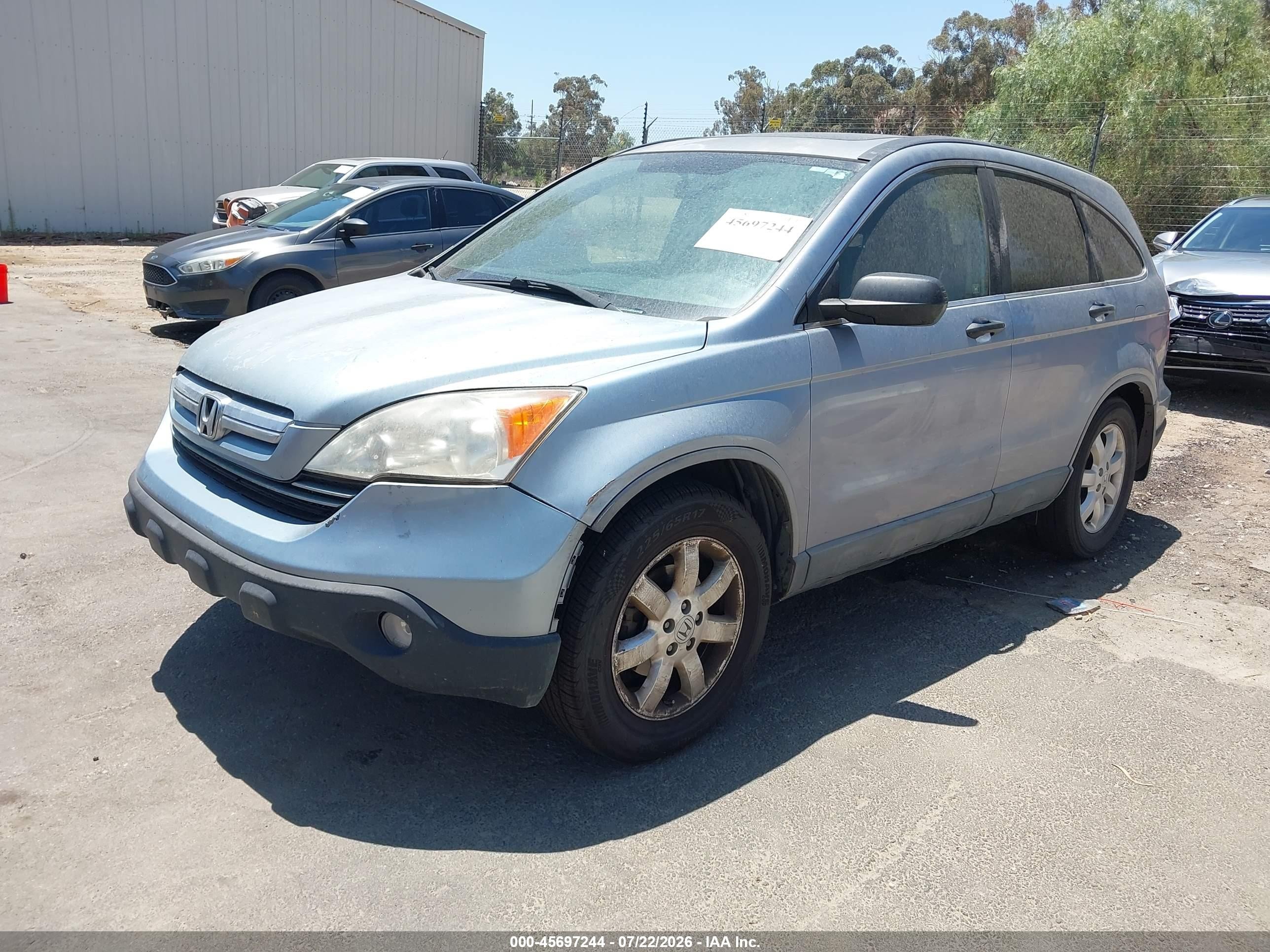 2007 Honda Cr-v Ex Silver vin: JHLRE385X7C038325