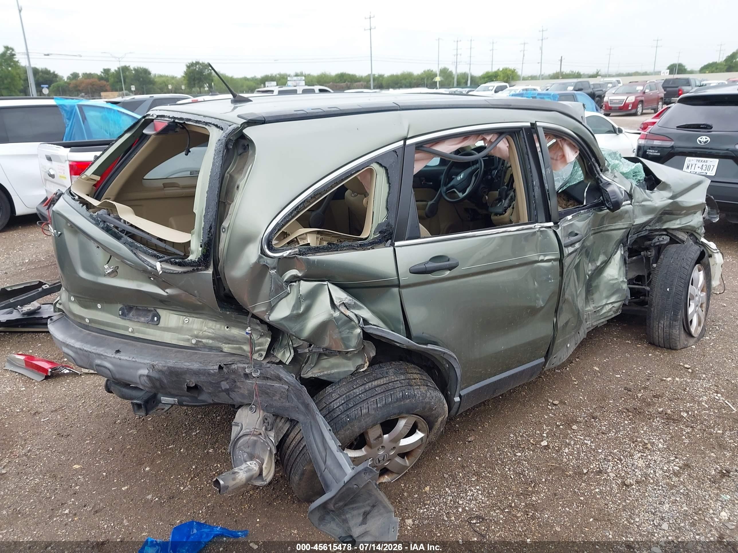 2007 Honda Cr-v Ex Green vin: JHLRE385X7C065878
