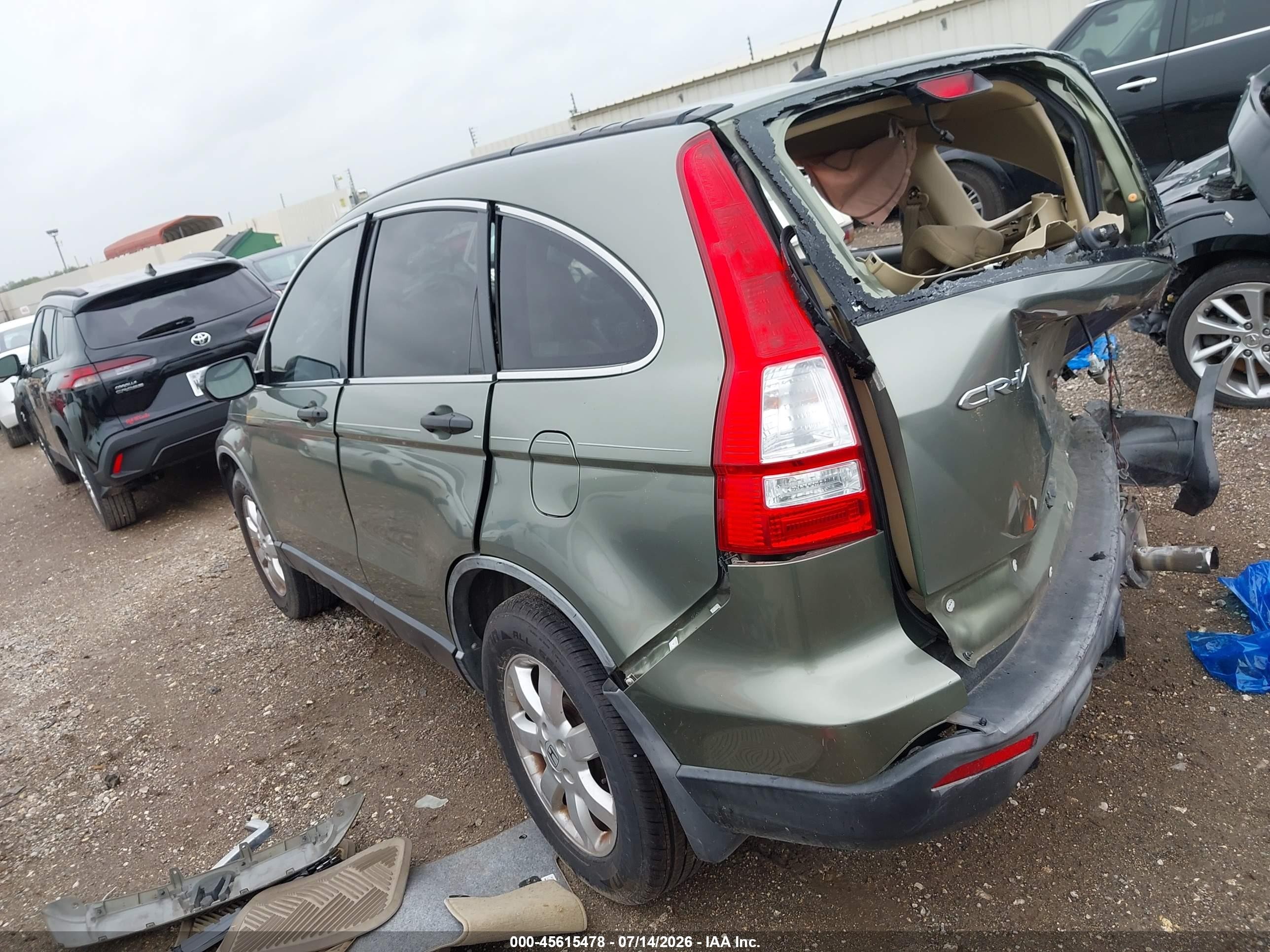 2007 Honda Cr-v Ex Green vin: JHLRE385X7C065878