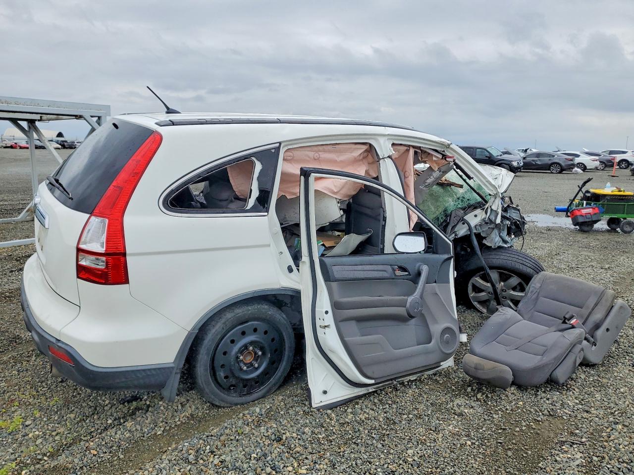 2008 Honda Cr-v Ex White vin: JHLRE385X8C044210