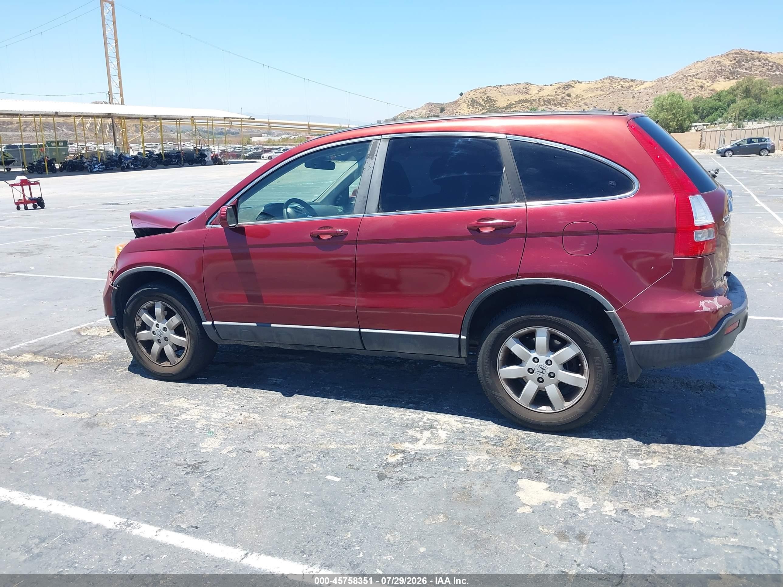 2007 Honda Cr-v Ex-l Burgundy vin: JHLRE38707C005190