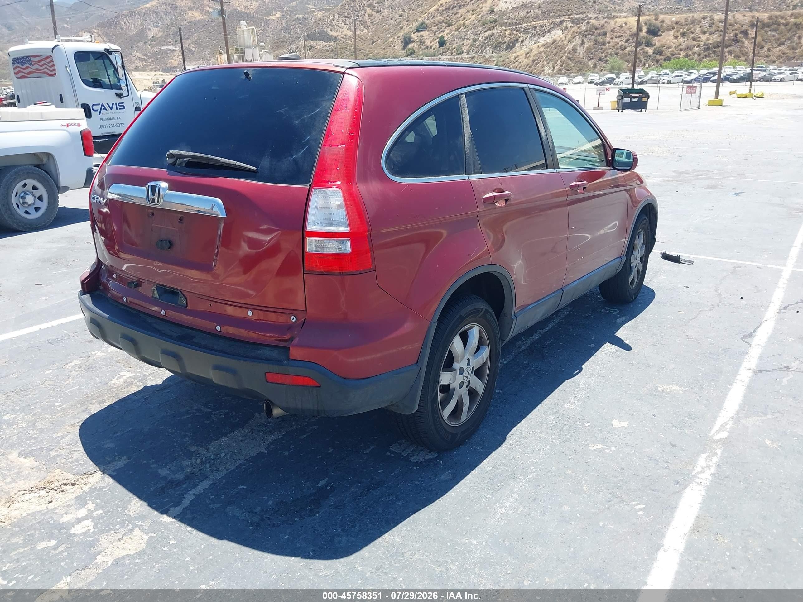 2007 Honda Cr-v Ex-l Burgundy vin: JHLRE38707C005190