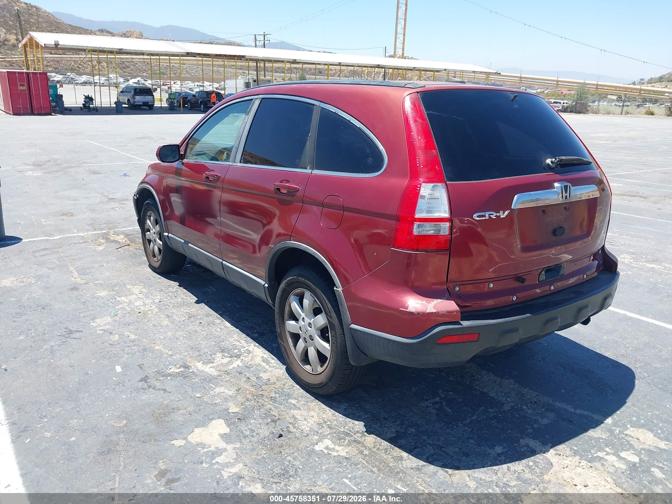 2007 Honda Cr-v Ex-l Burgundy vin: JHLRE38707C005190