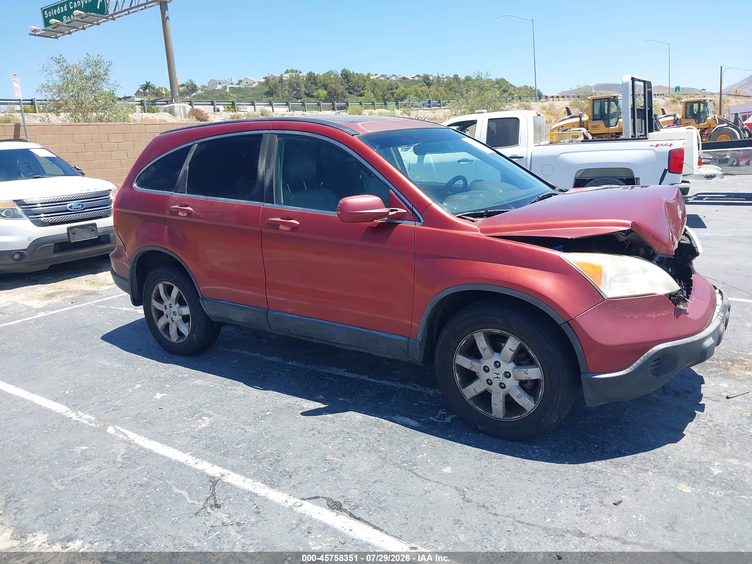2007 Honda Cr-v Ex-l Burgundy vin: JHLRE38707C005190