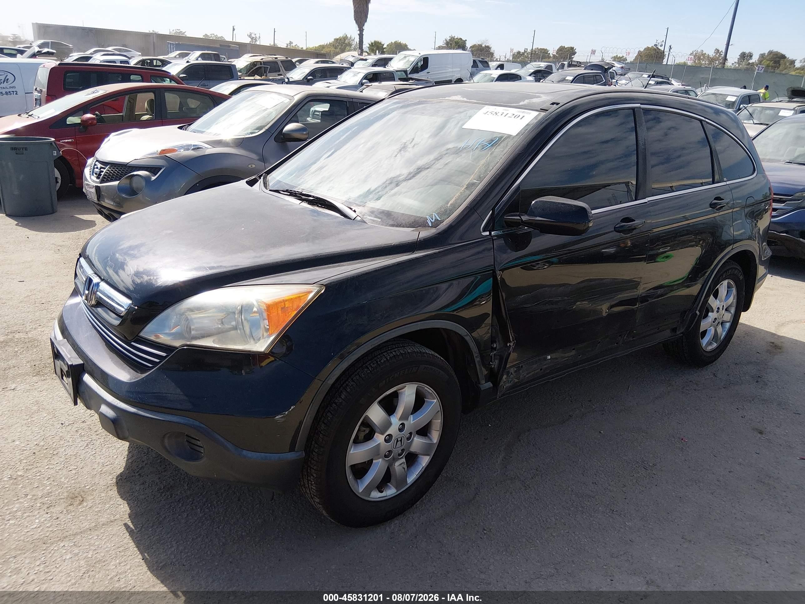 2007 Honda Cr-v Ex-l Black vin: JHLRE38707C069827