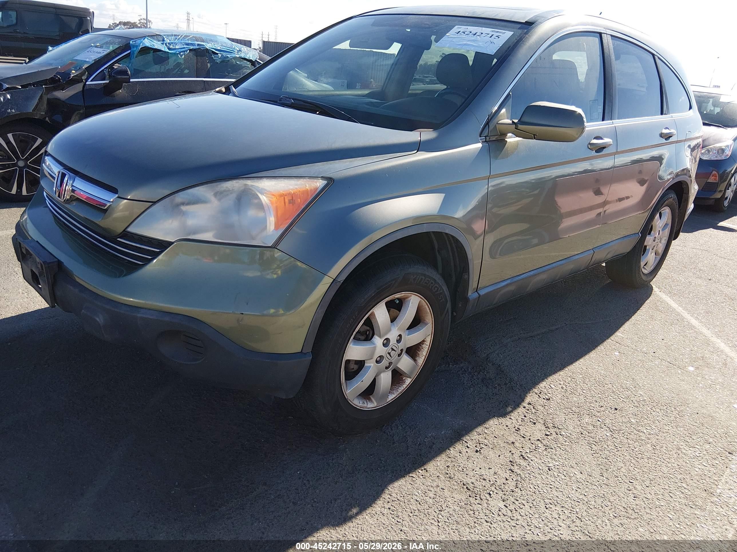 2007 Honda Cr-v Ex-l Green vin: JHLRE38707C074719