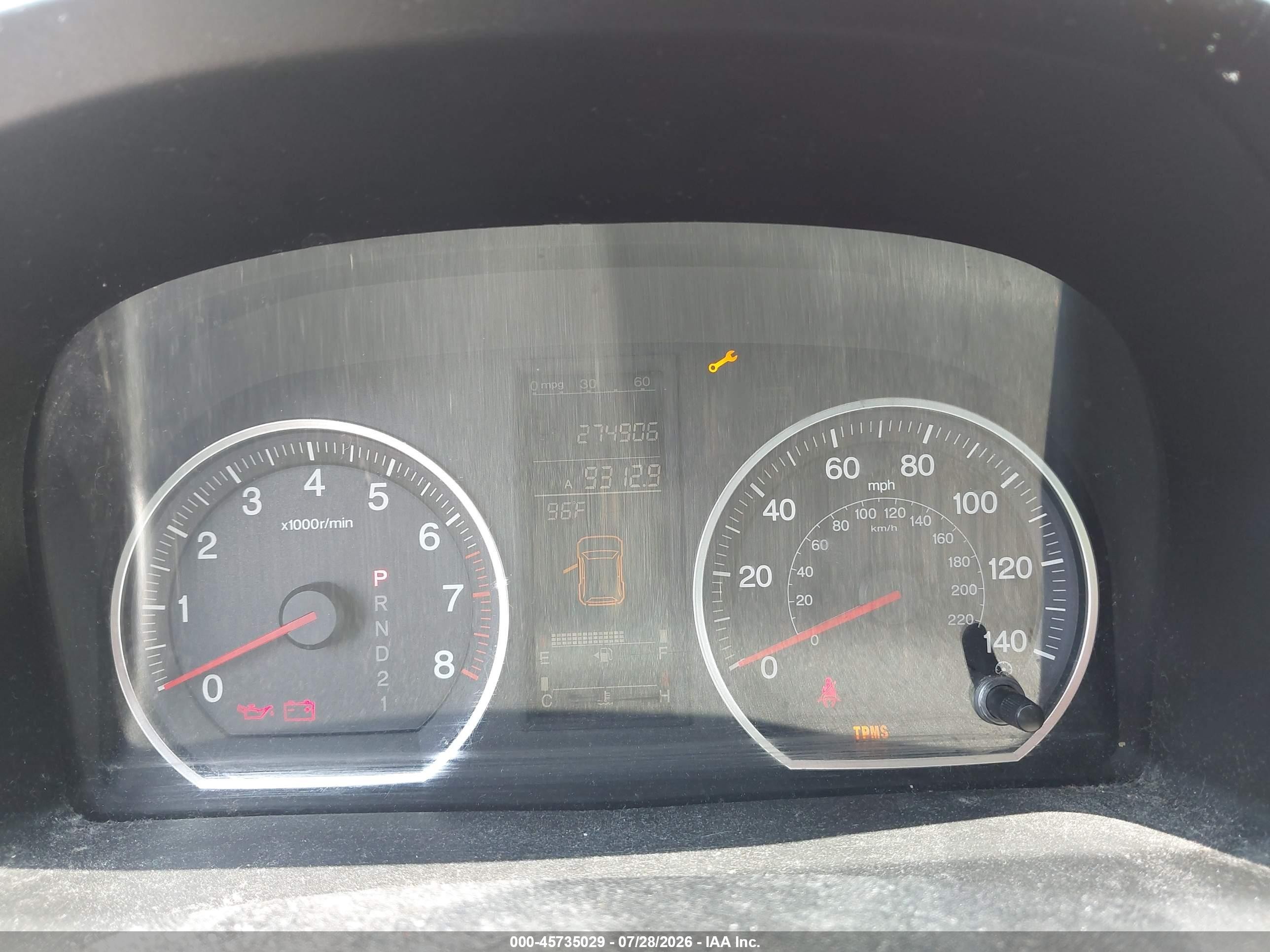 2008 Honda Cr-v Ex-l Burgundy vin: JHLRE38708C028809