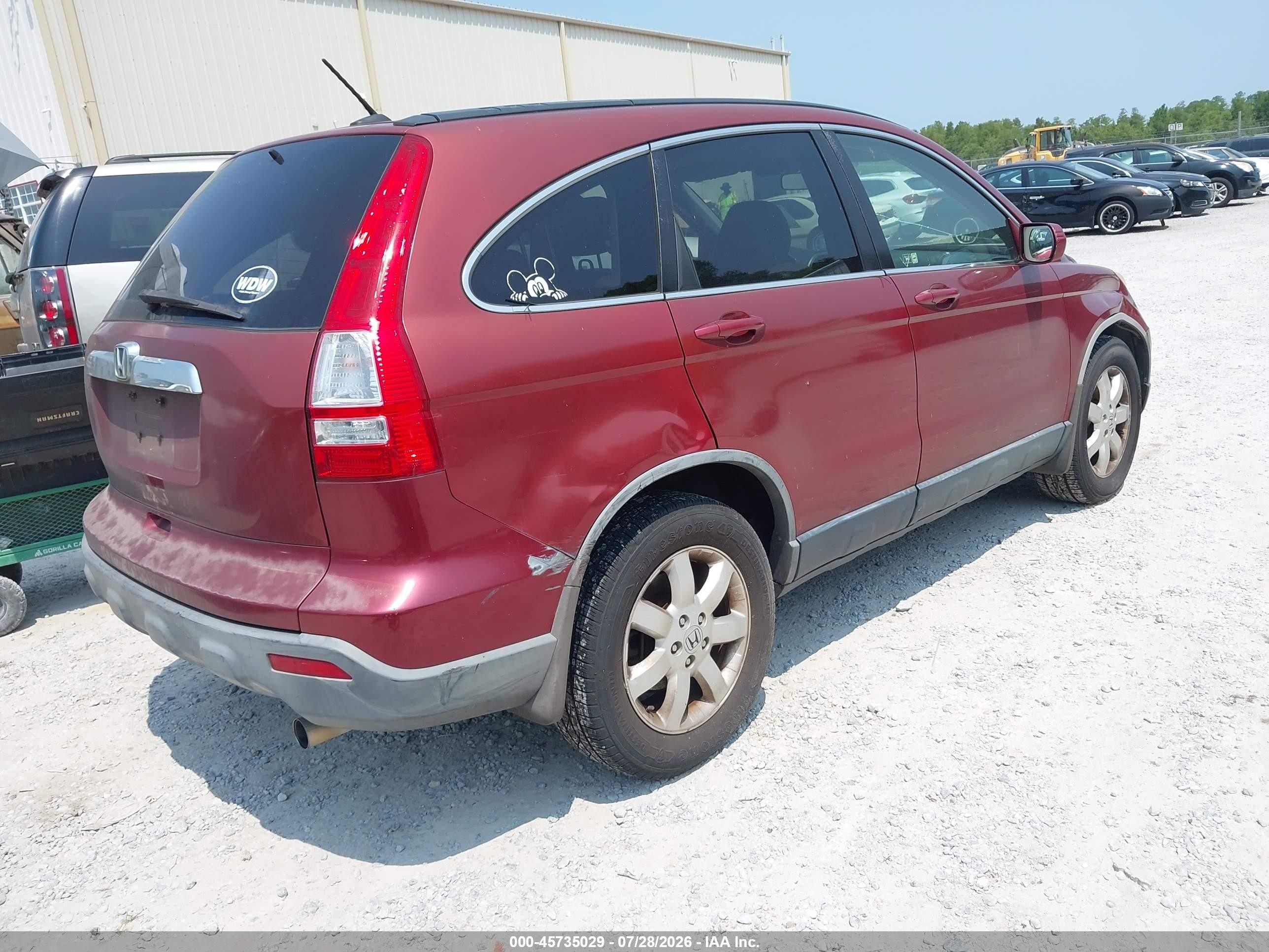 2008 Honda Cr-v Ex-l Burgundy vin: JHLRE38708C028809