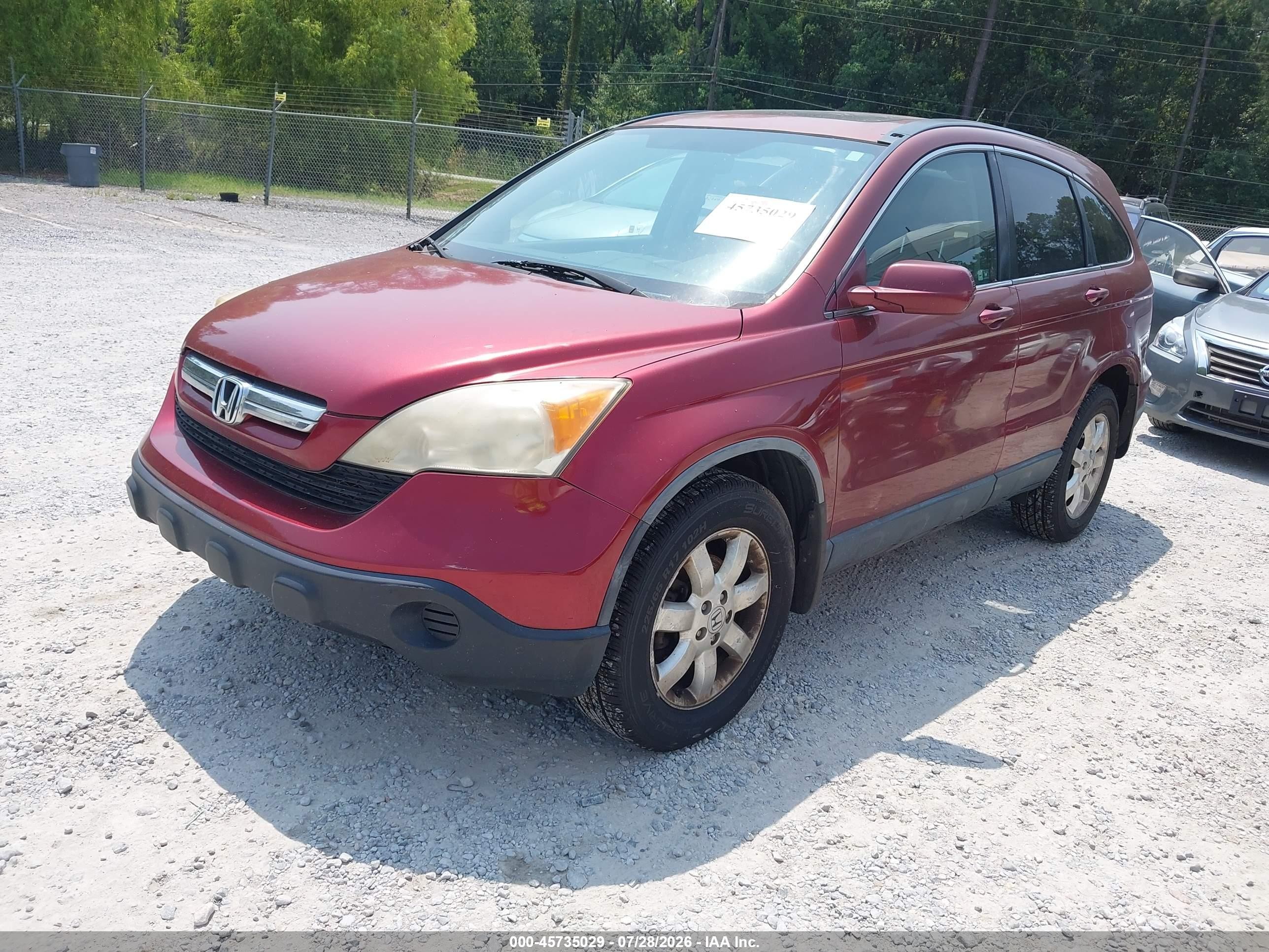 2008 Honda Cr-v Ex-l Burgundy vin: JHLRE38708C028809