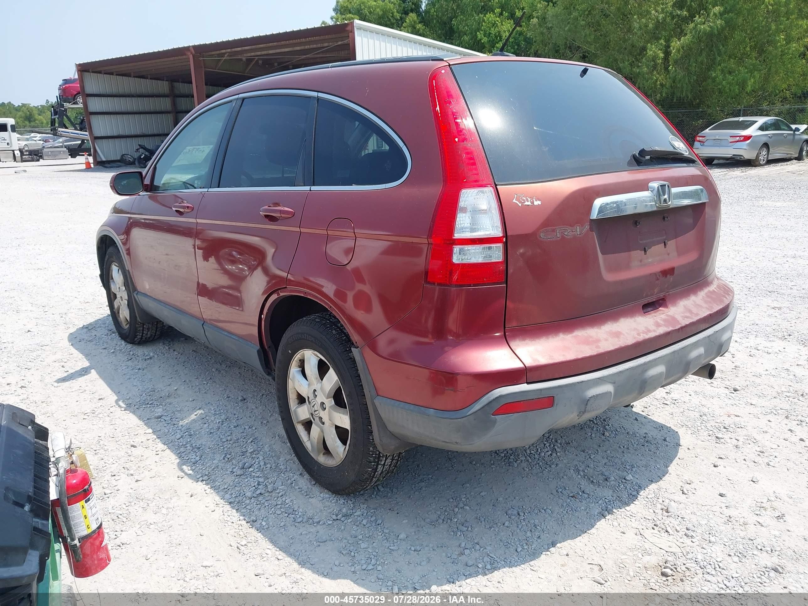 2008 Honda Cr-v Ex-l Burgundy vin: JHLRE38708C028809