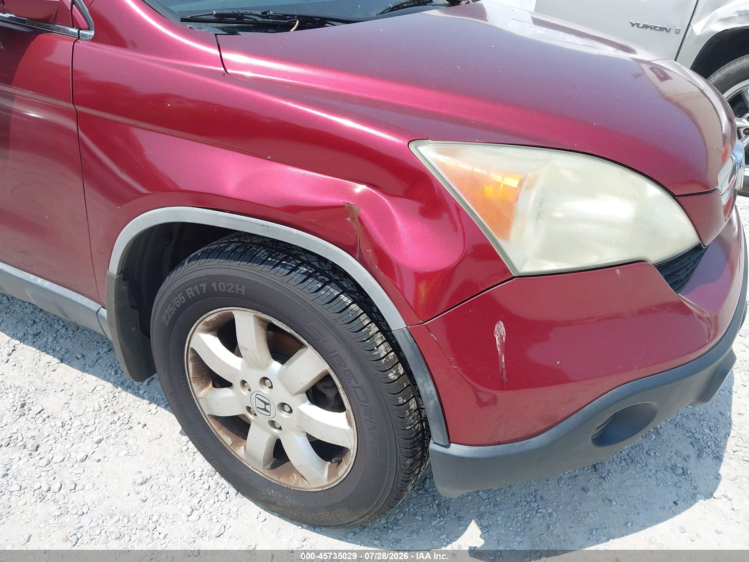 2008 Honda Cr-v Ex-l Burgundy vin: JHLRE38708C028809
