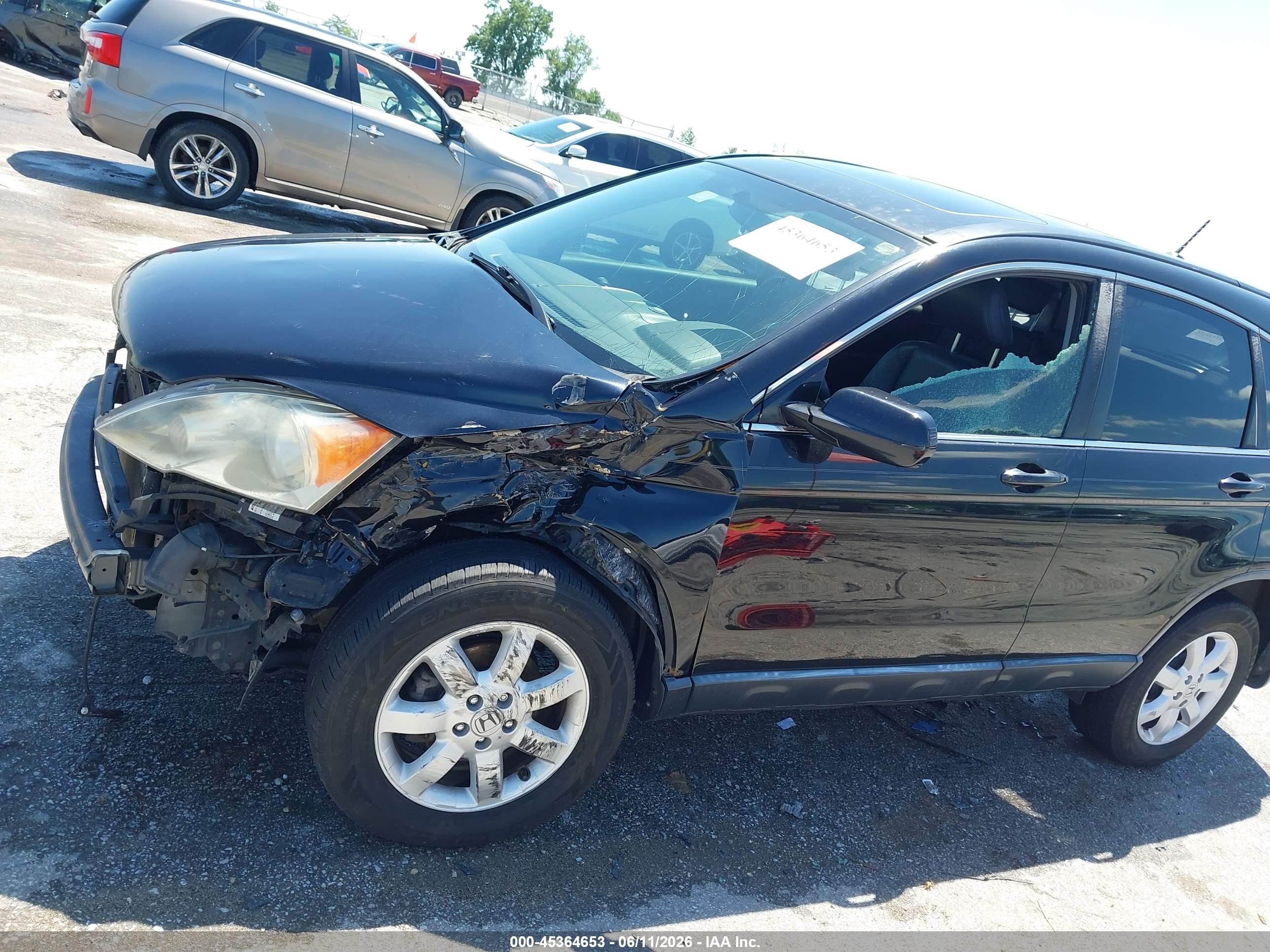 2008 Honda Cr-v Ex-l Black vin: JHLRE38708C050342