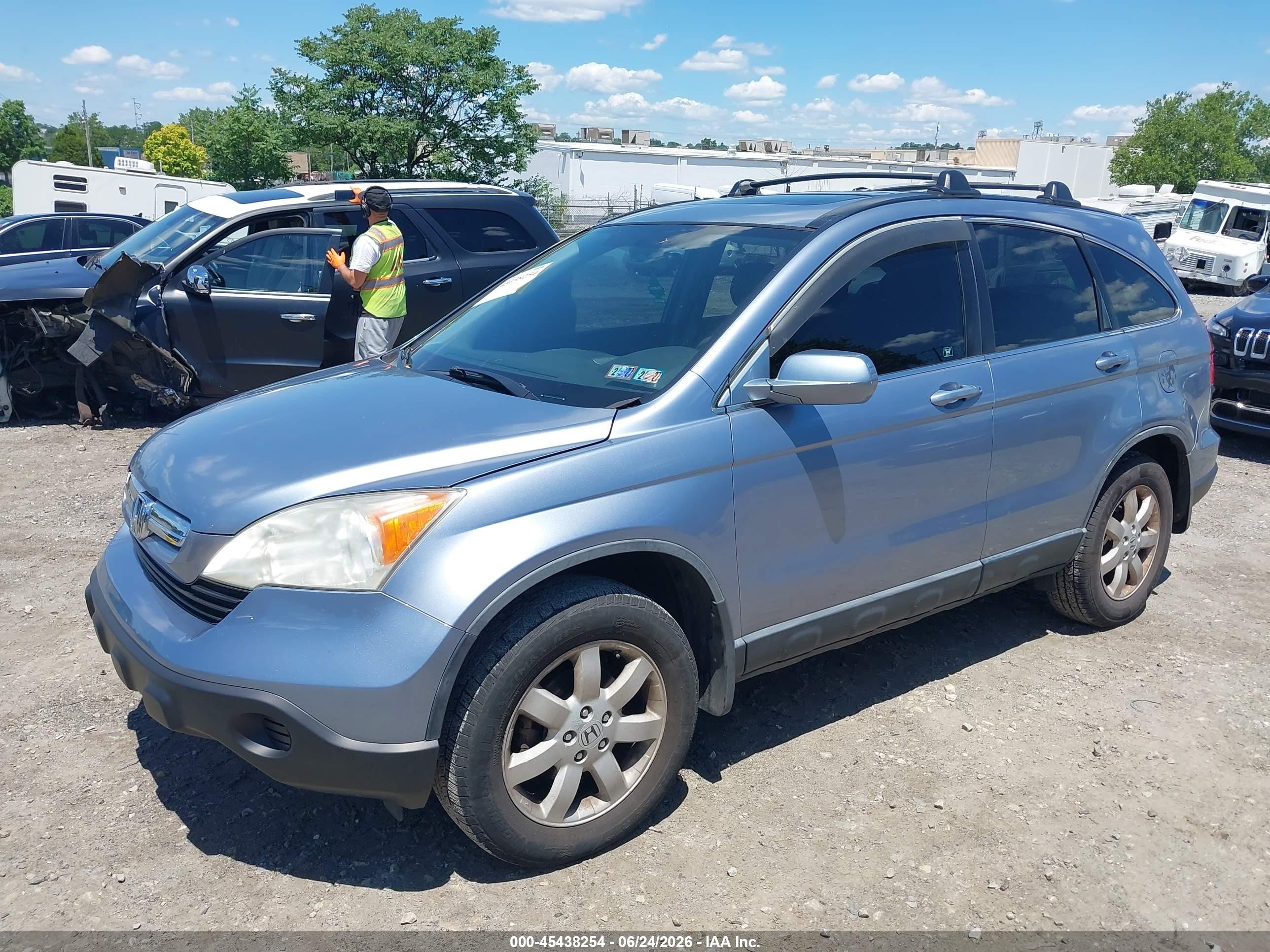 2007 Honda Cr-v Ex-l Light Blue vin: JHLRE38717C024184