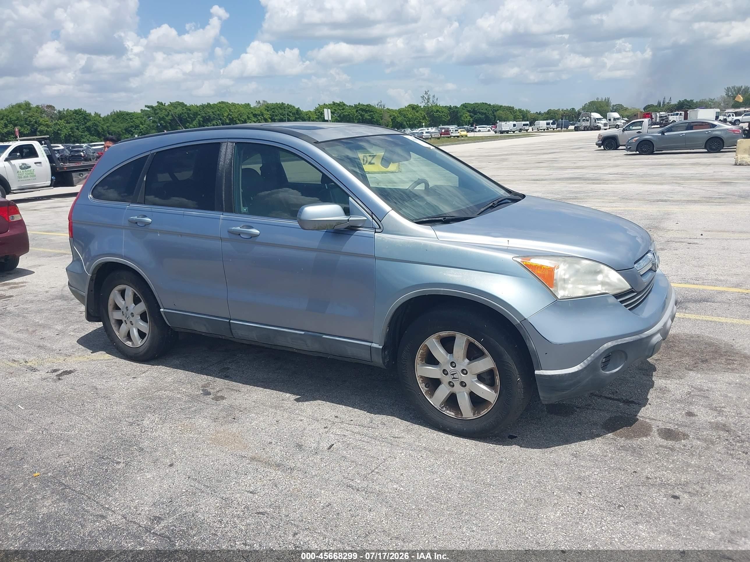 2007 Honda Cr-v Ex-l Blue vin: JHLRE38727C005479