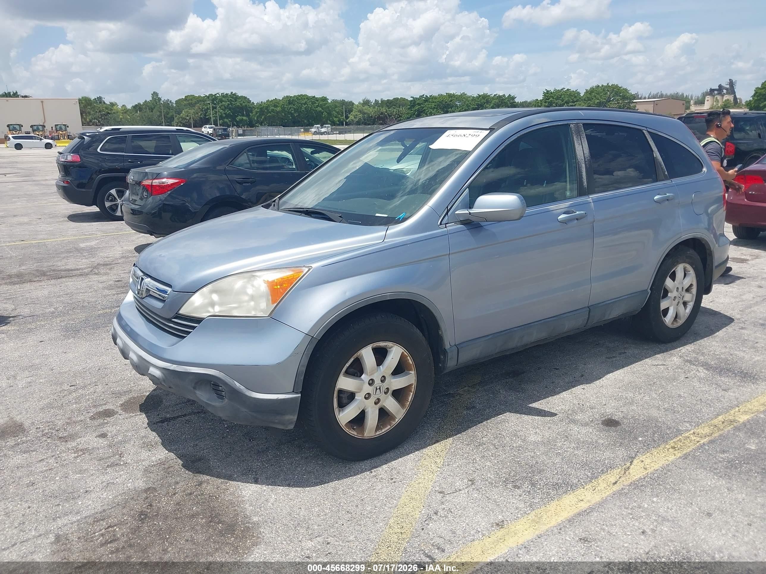 2007 Honda Cr-v Ex-l Blue vin: JHLRE38727C005479
