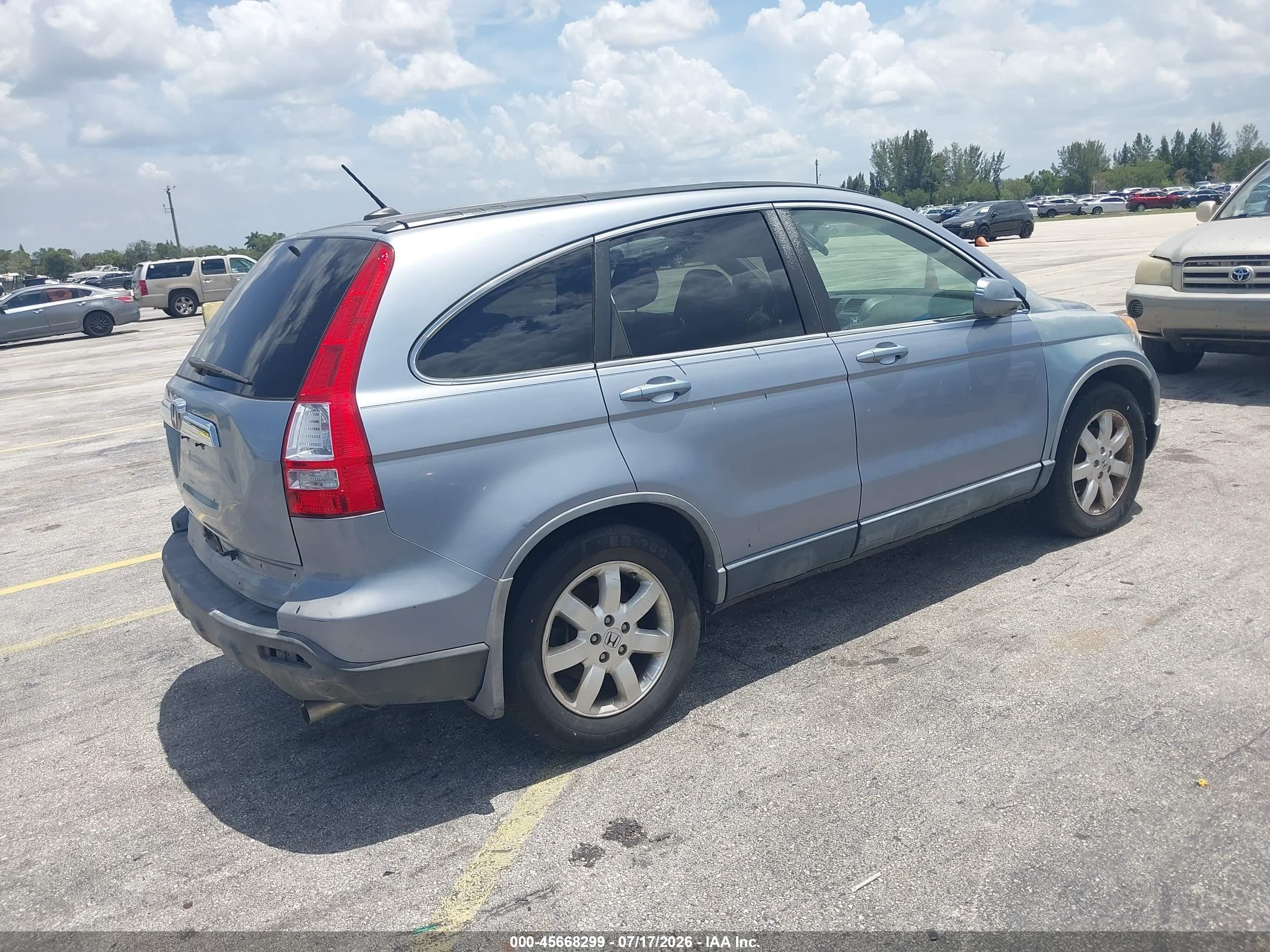 2007 Honda Cr-v Ex-l Blue vin: JHLRE38727C005479