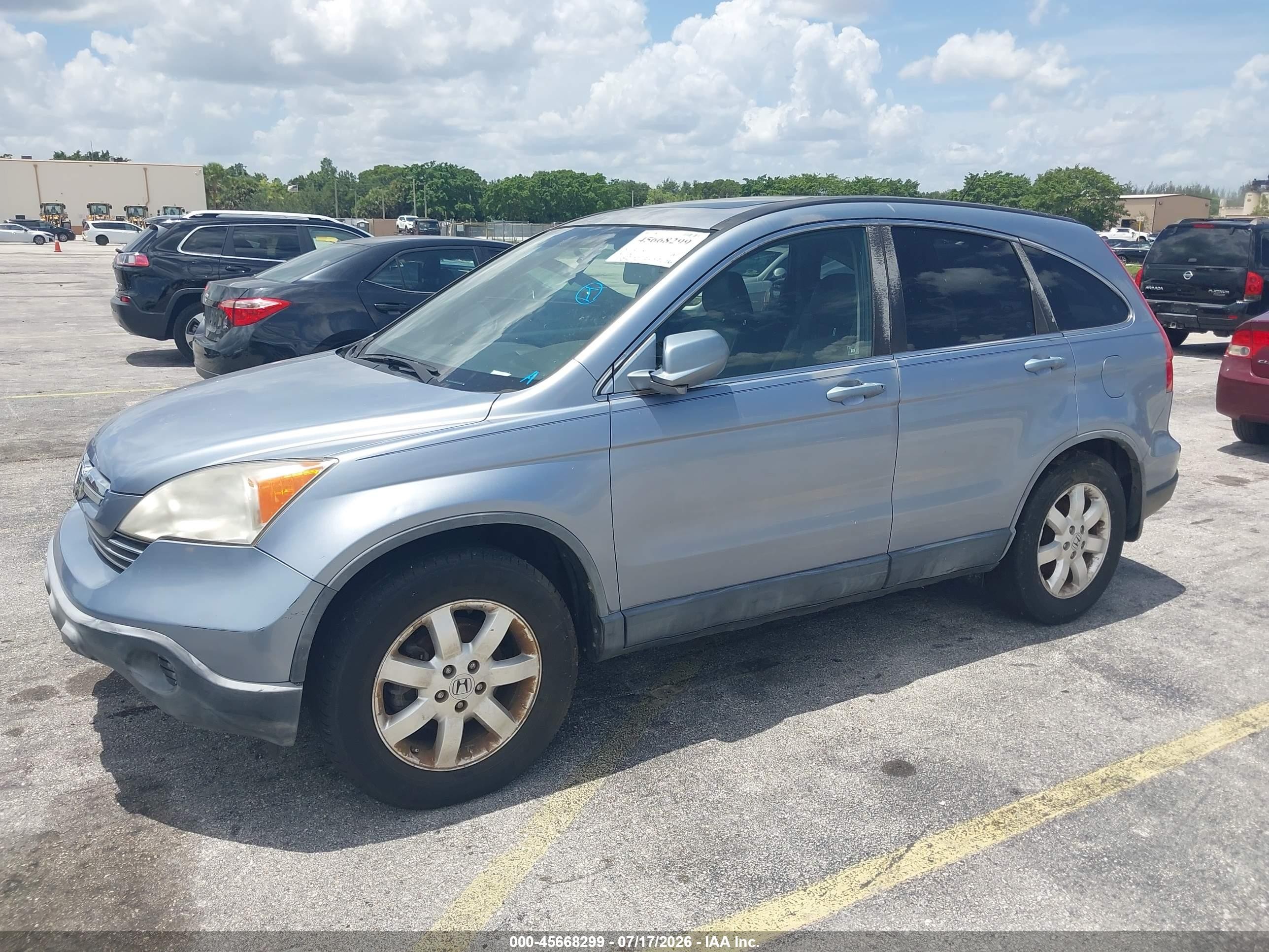 2007 Honda Cr-v Ex-l Blue vin: JHLRE38727C005479