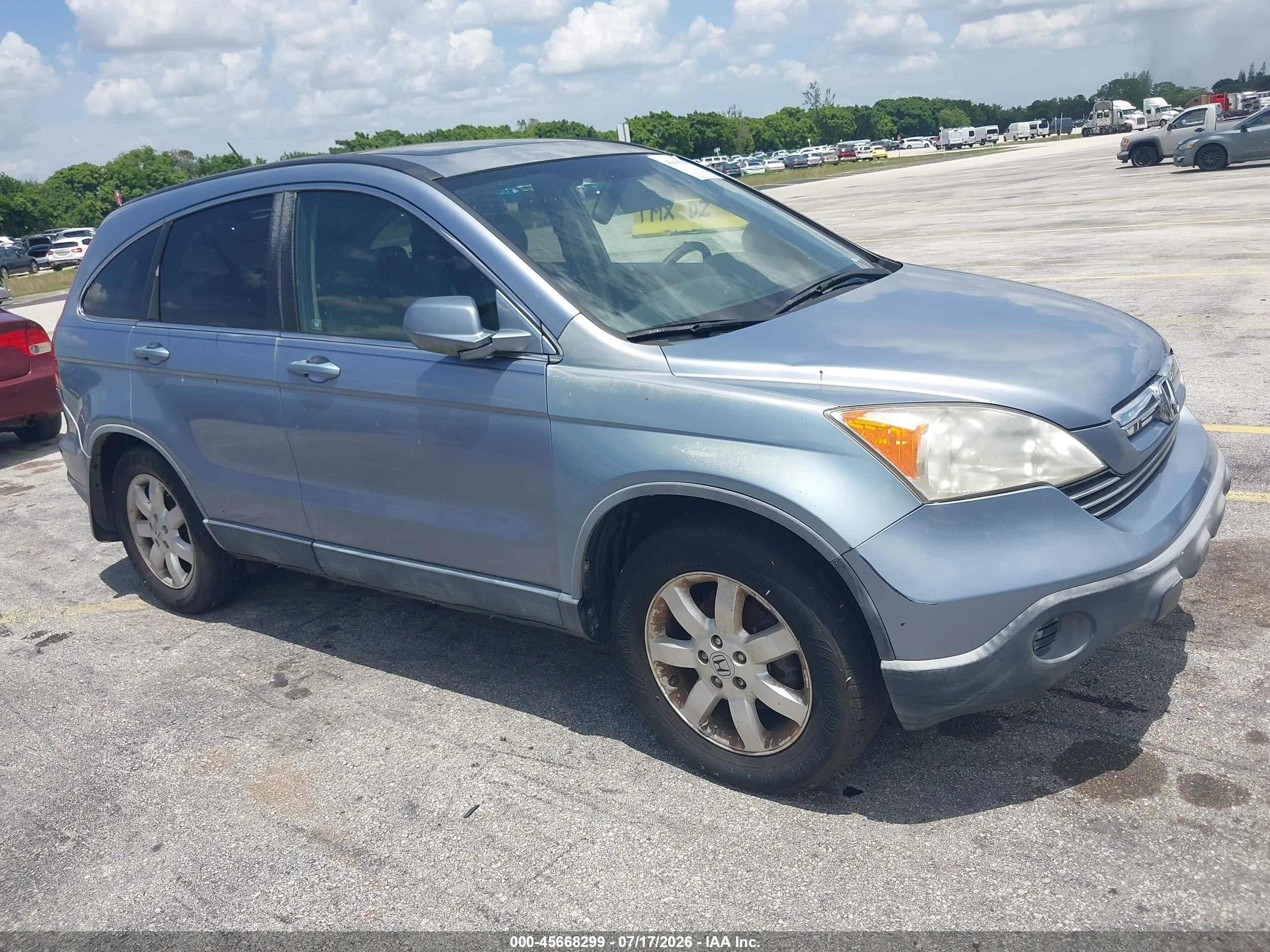 2007 Honda Cr-v Ex-l Blue vin: JHLRE38727C005479