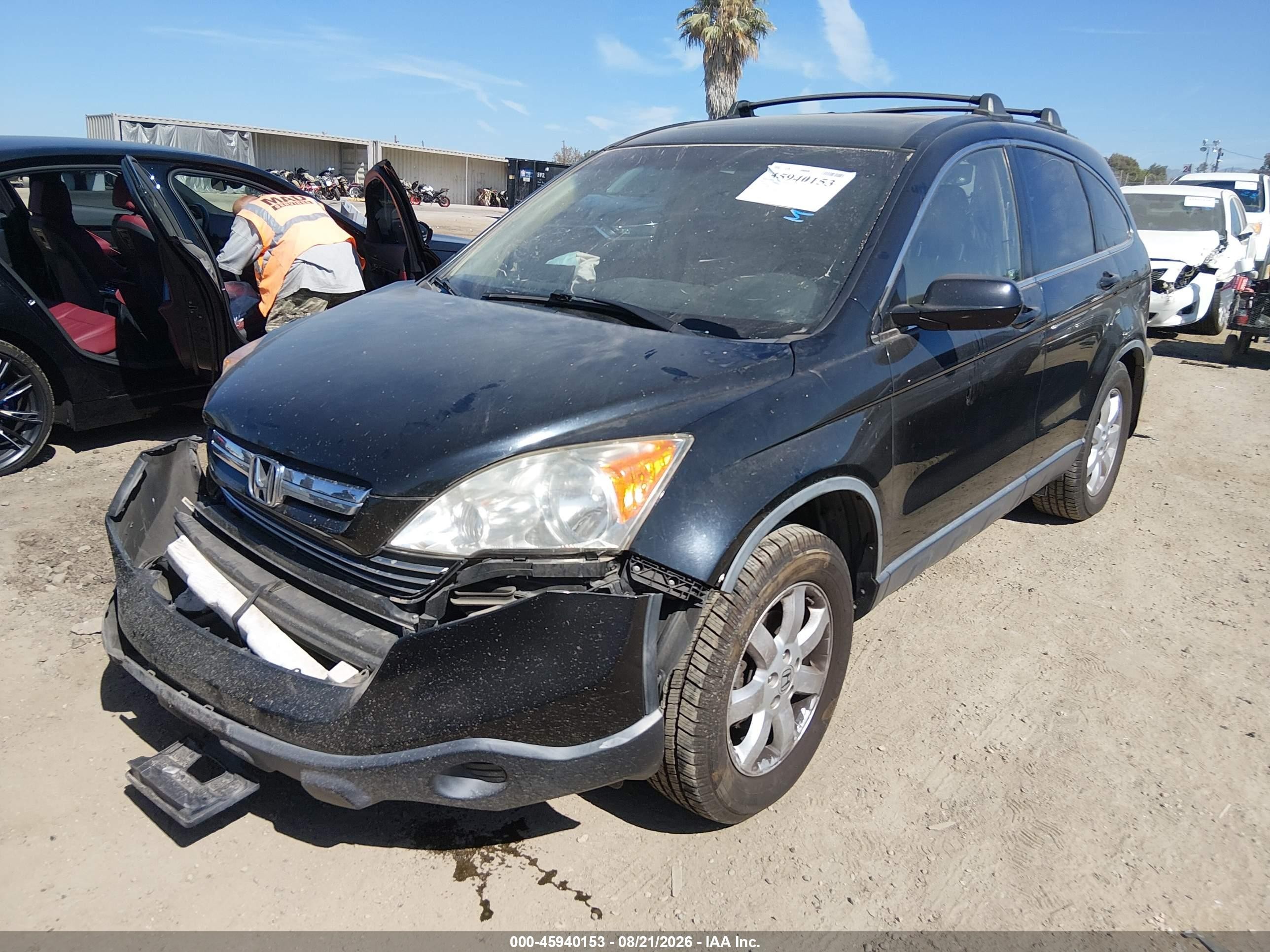 2008 Honda Cr-v Ex-l Black vin: JHLRE38728C018007