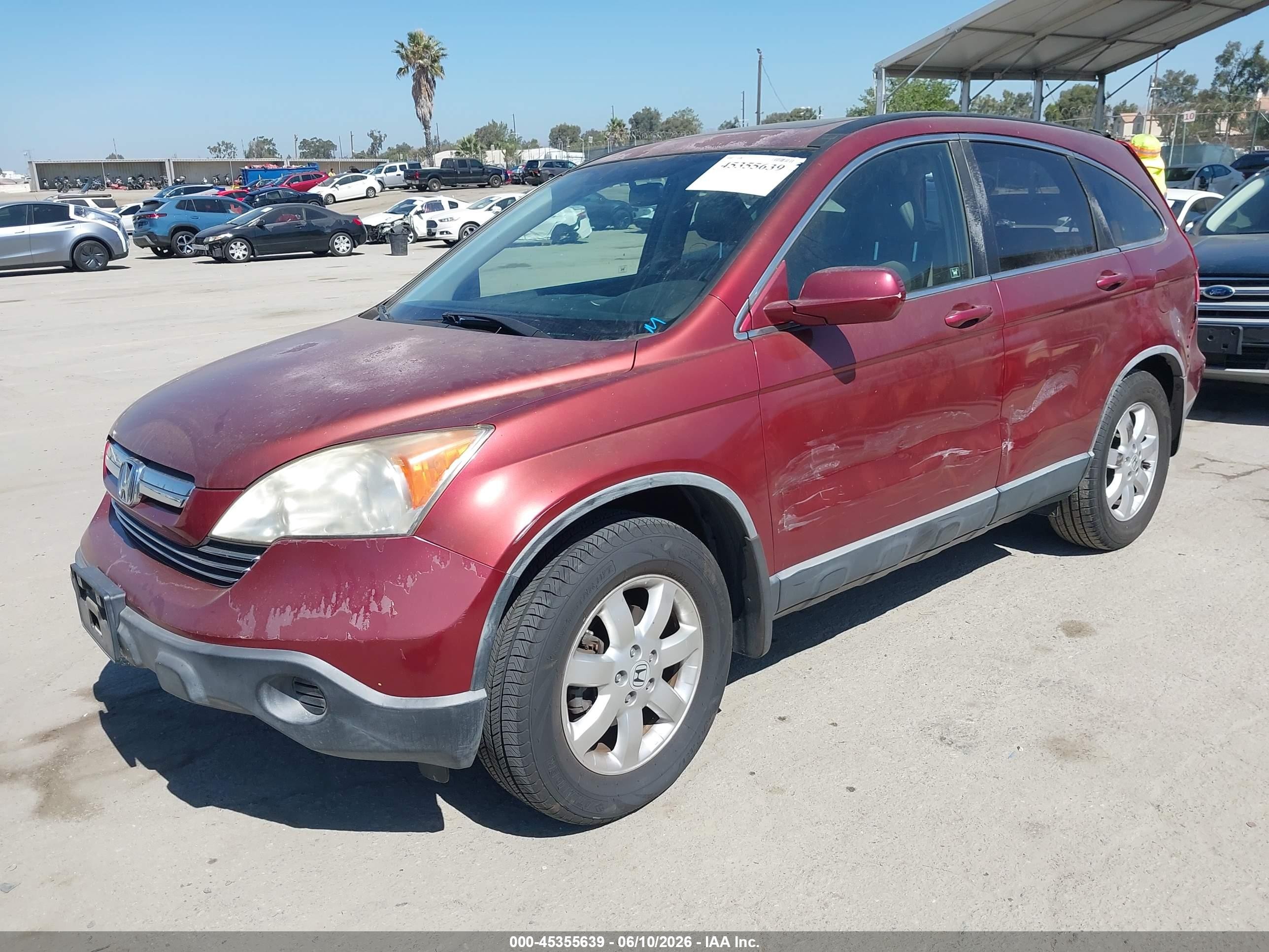 2008 Honda Cr-v Ex-l Red vin: JHLRE38728C038189