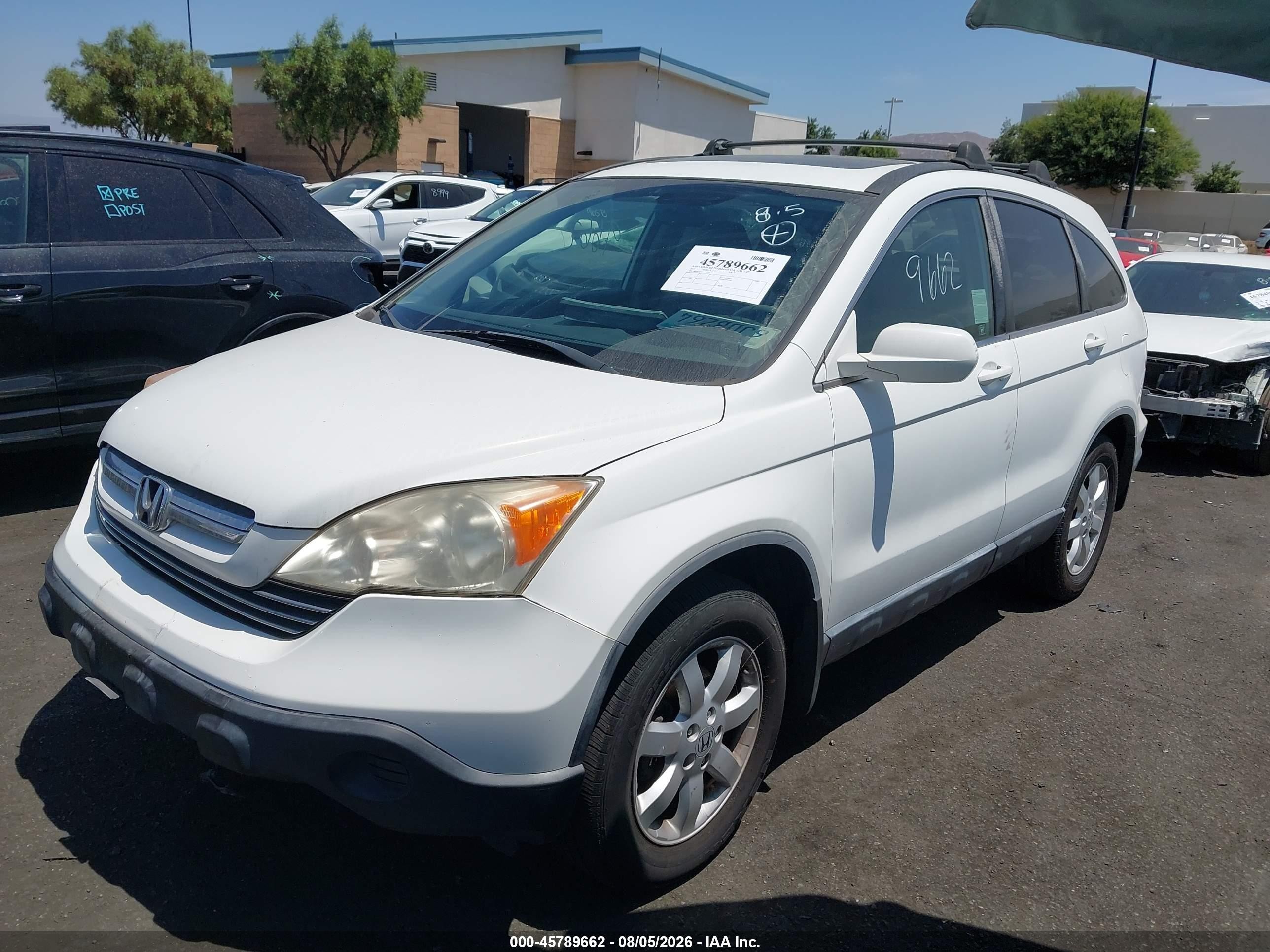 2009 Honda Cr-v Ex-l White vin: JHLRE38739C006403