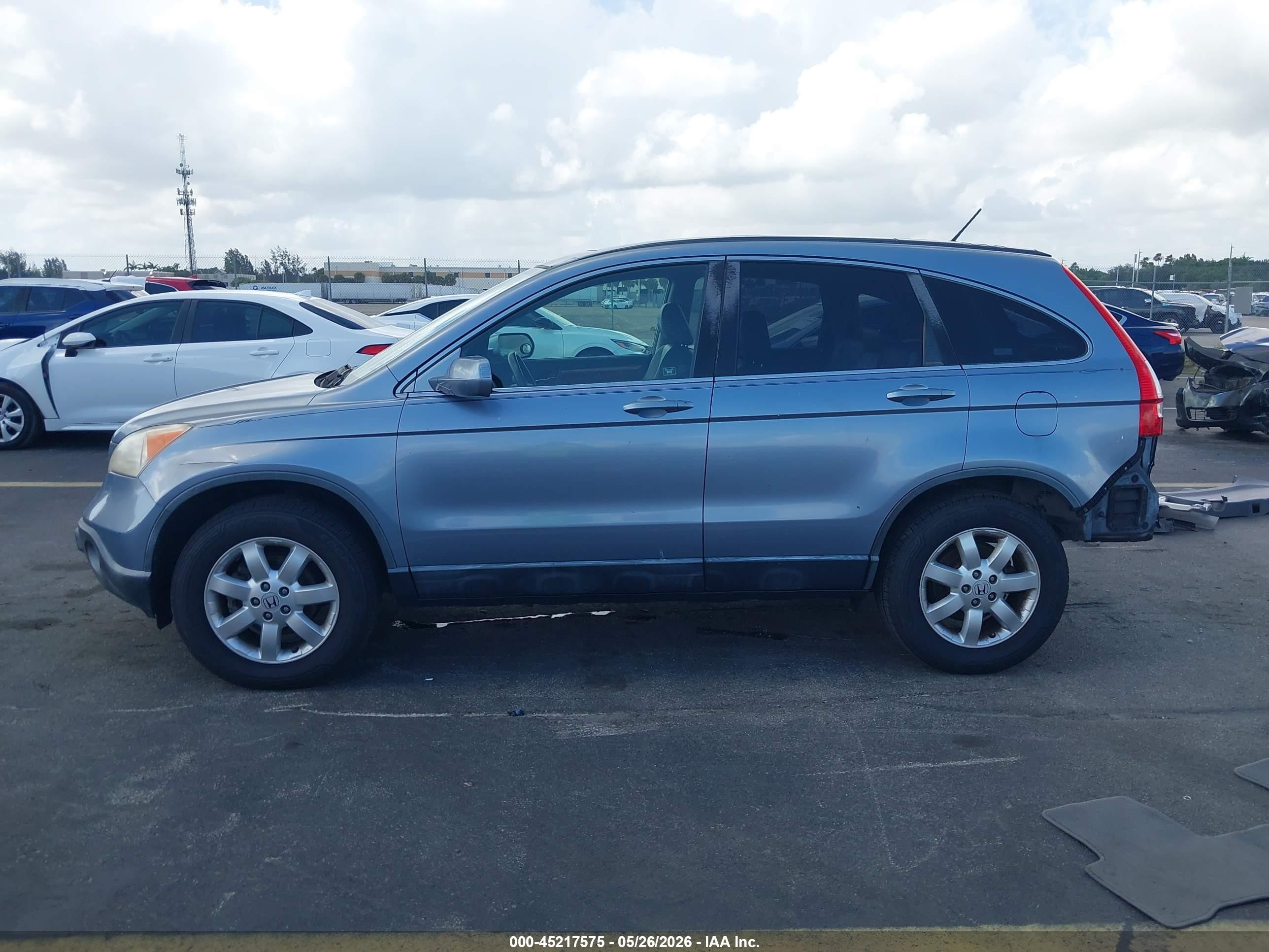 2007 Honda Cr-v Ex-l Blue vin: JHLRE38757C049749