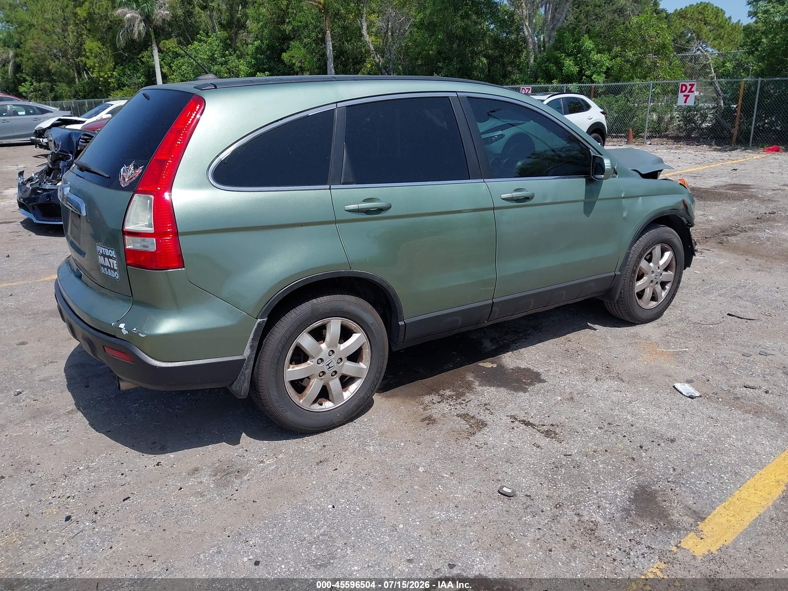 2007 Honda Cr-v Ex-l Green vin: JHLRE38757C050593