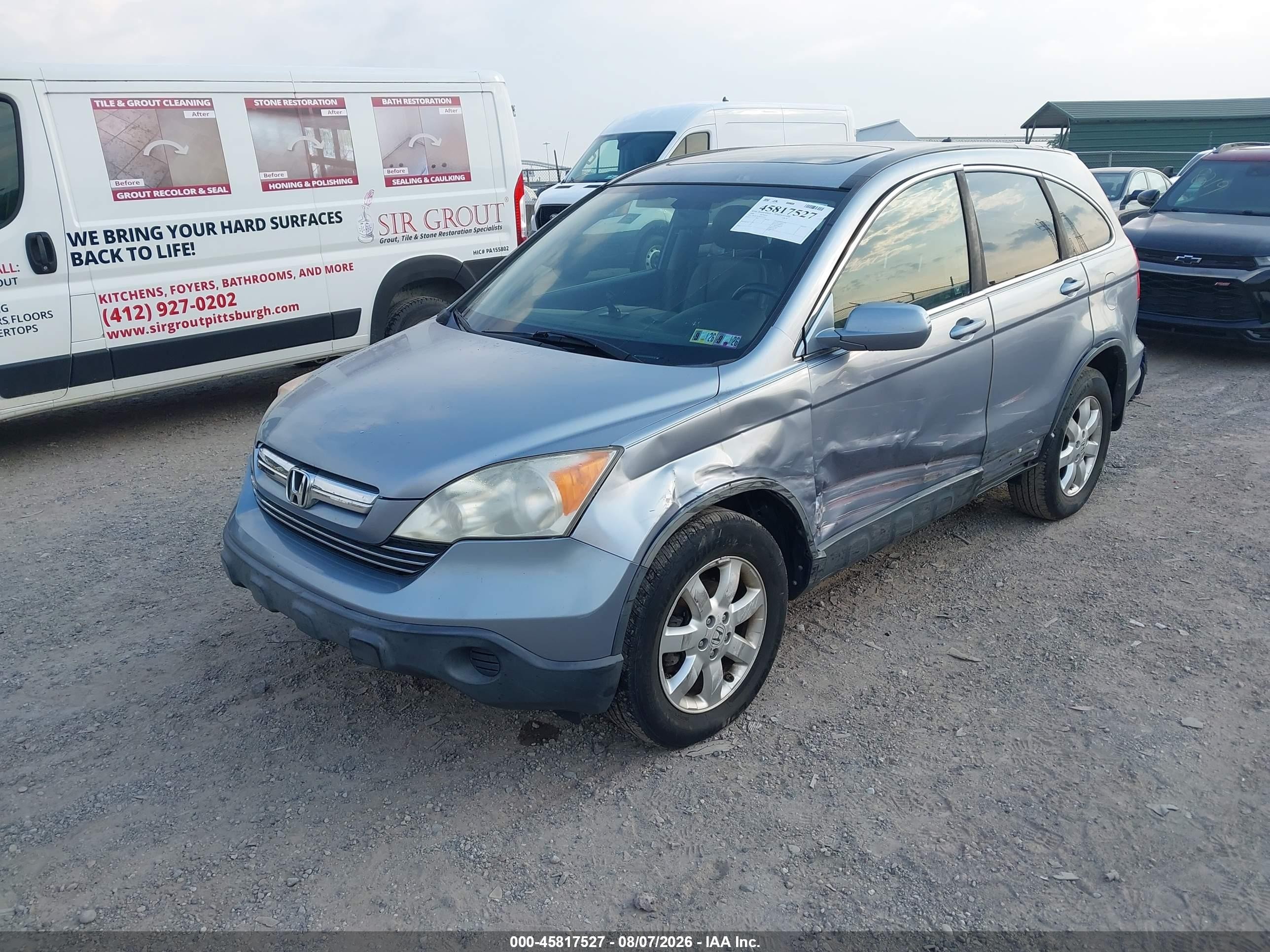 2008 Honda Cr-v Ex-l Light Blue vin: JHLRE38758C015635