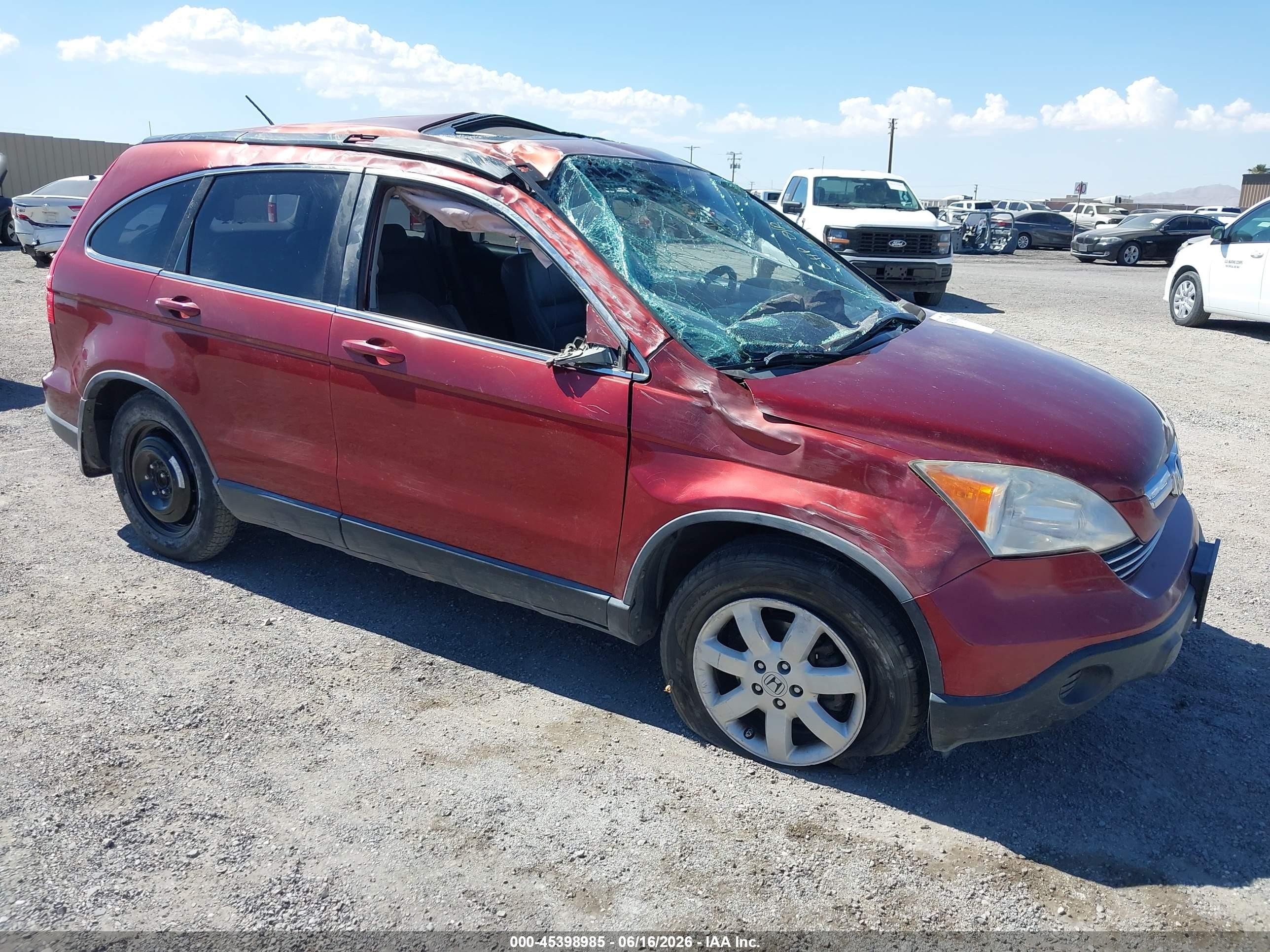 2008 Honda Cr-v Ex-l Burgundy vin: JHLRE38758C017398