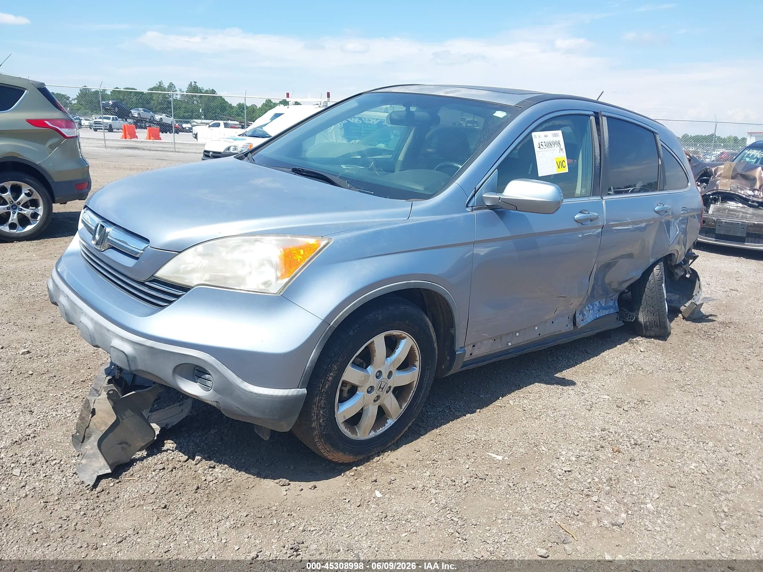2007 Honda Cr-v Ex-l Light Blue vin: JHLRE38767C027100