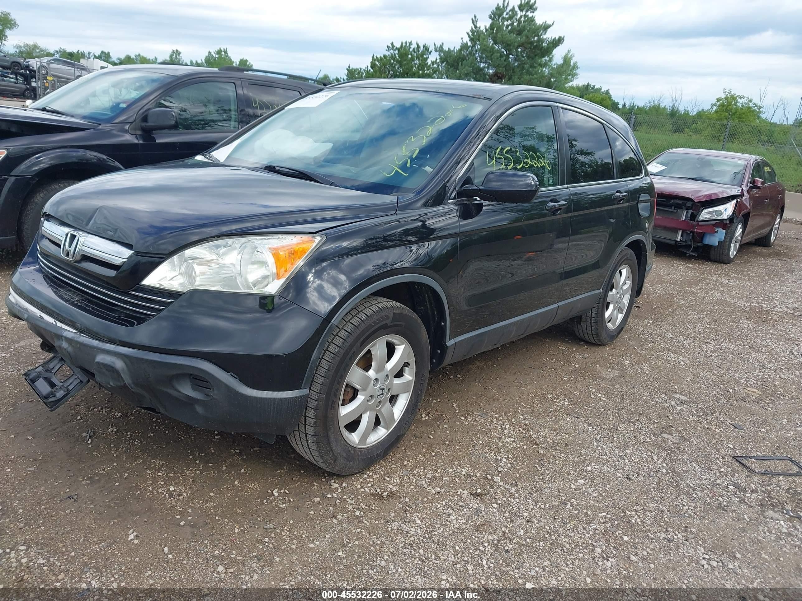 2007 Honda Cr-v Ex-l Black vin: JHLRE38767C028781