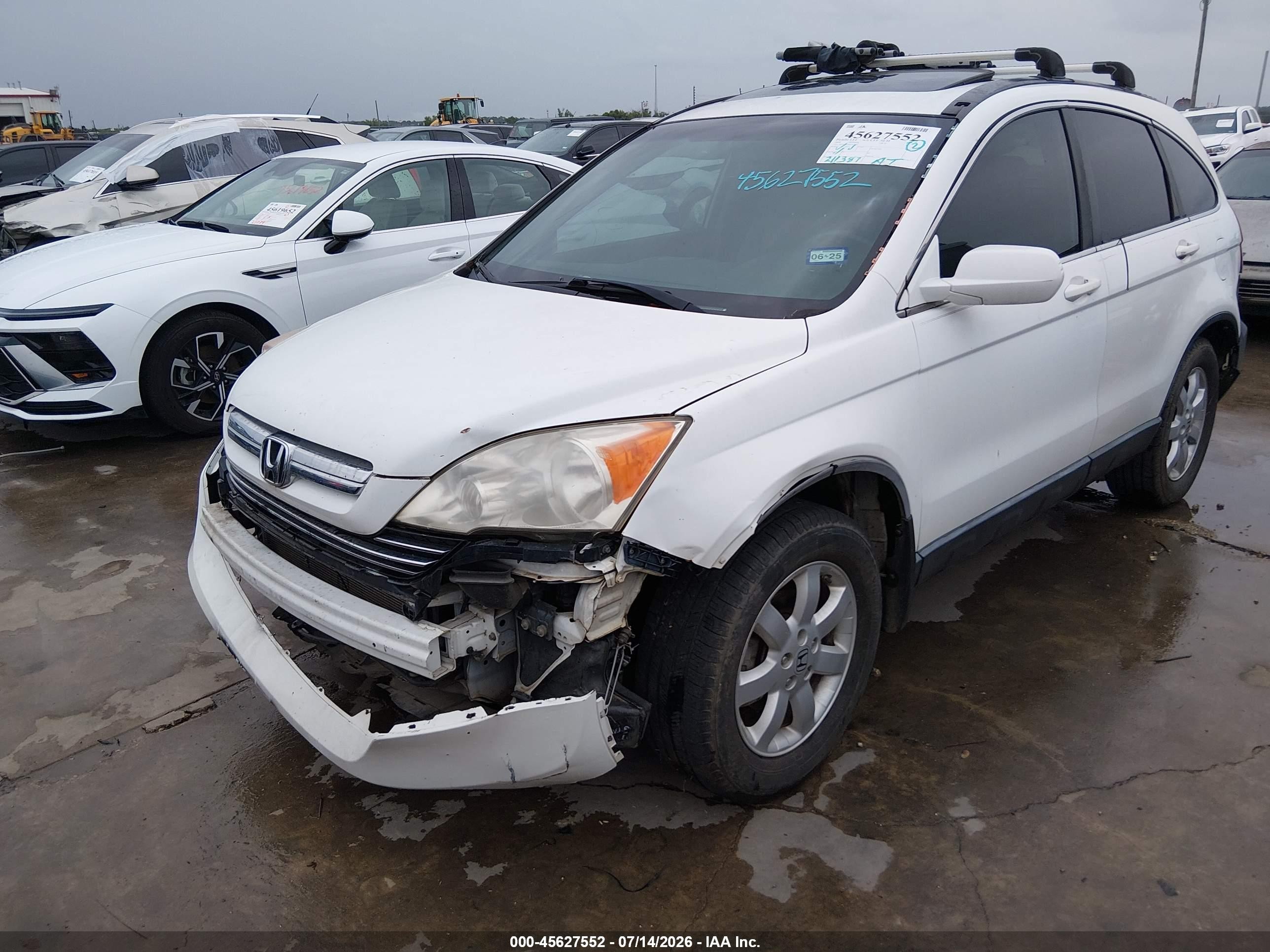 2008 Honda Cr-v Ex-l White vin: JHLRE38768C050720