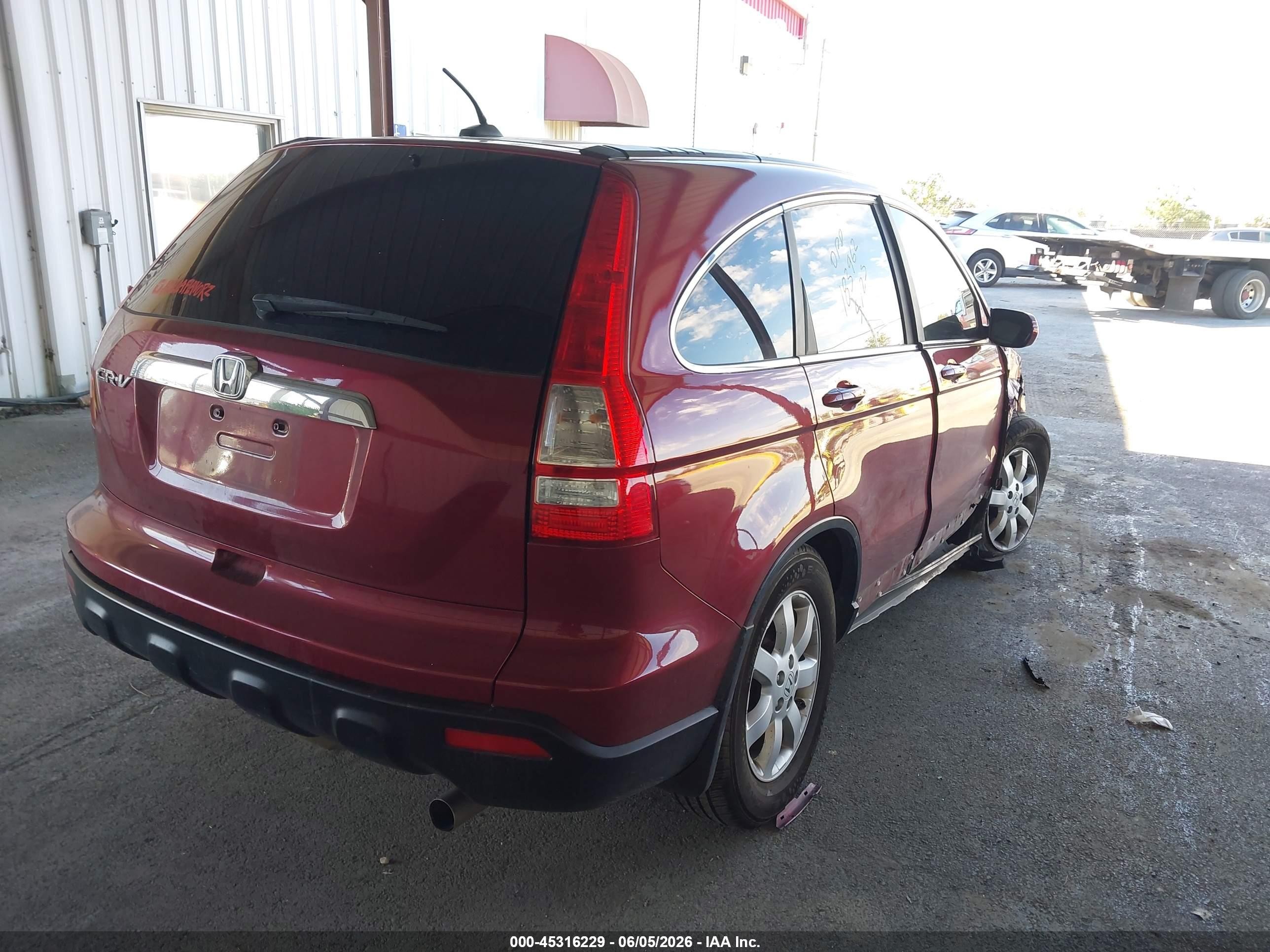 2008 Honda Cr-v Ex-l Burgundy vin: JHLRE38768C057487