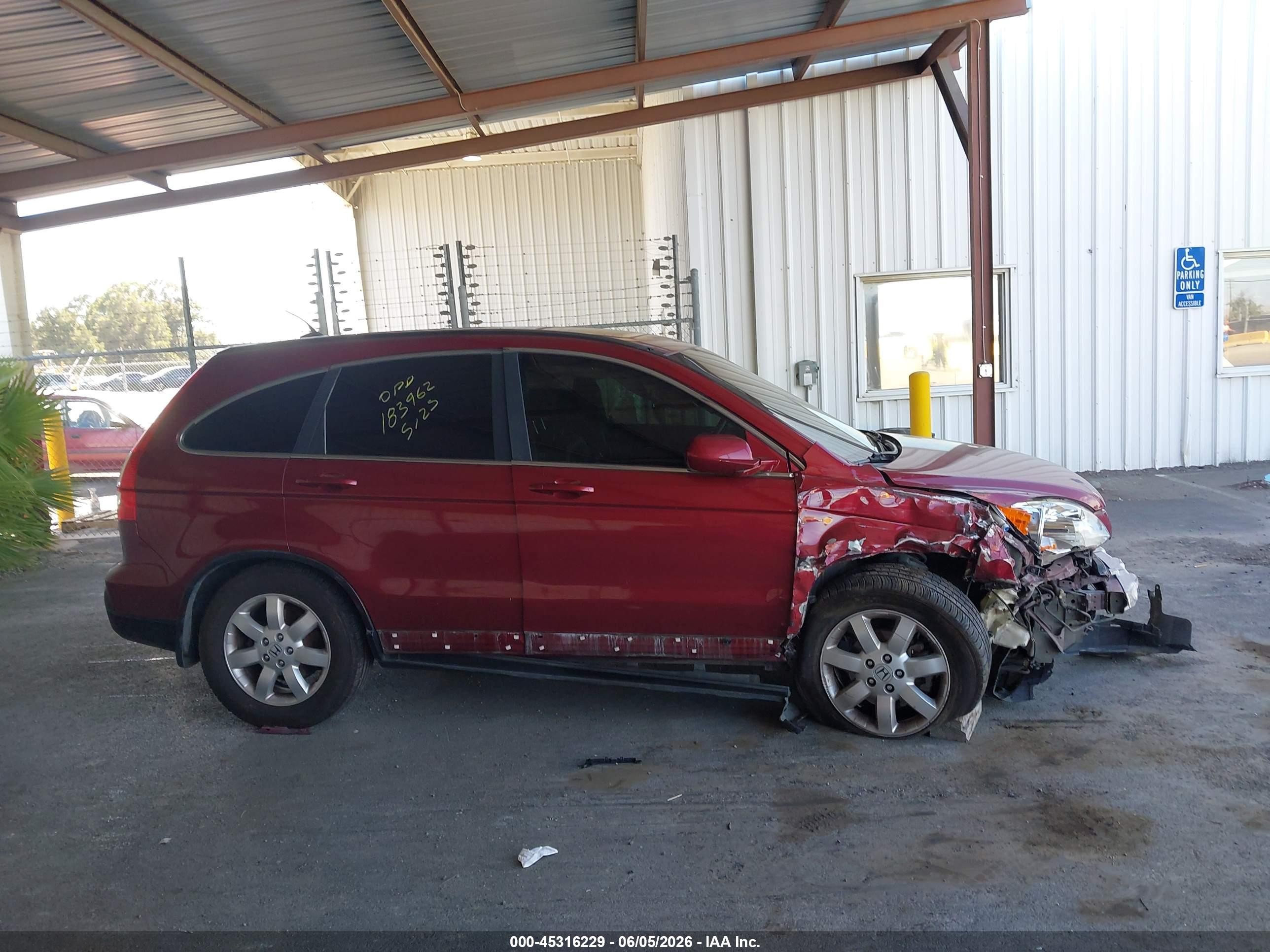 2008 Honda Cr-v Ex-l Burgundy vin: JHLRE38768C057487