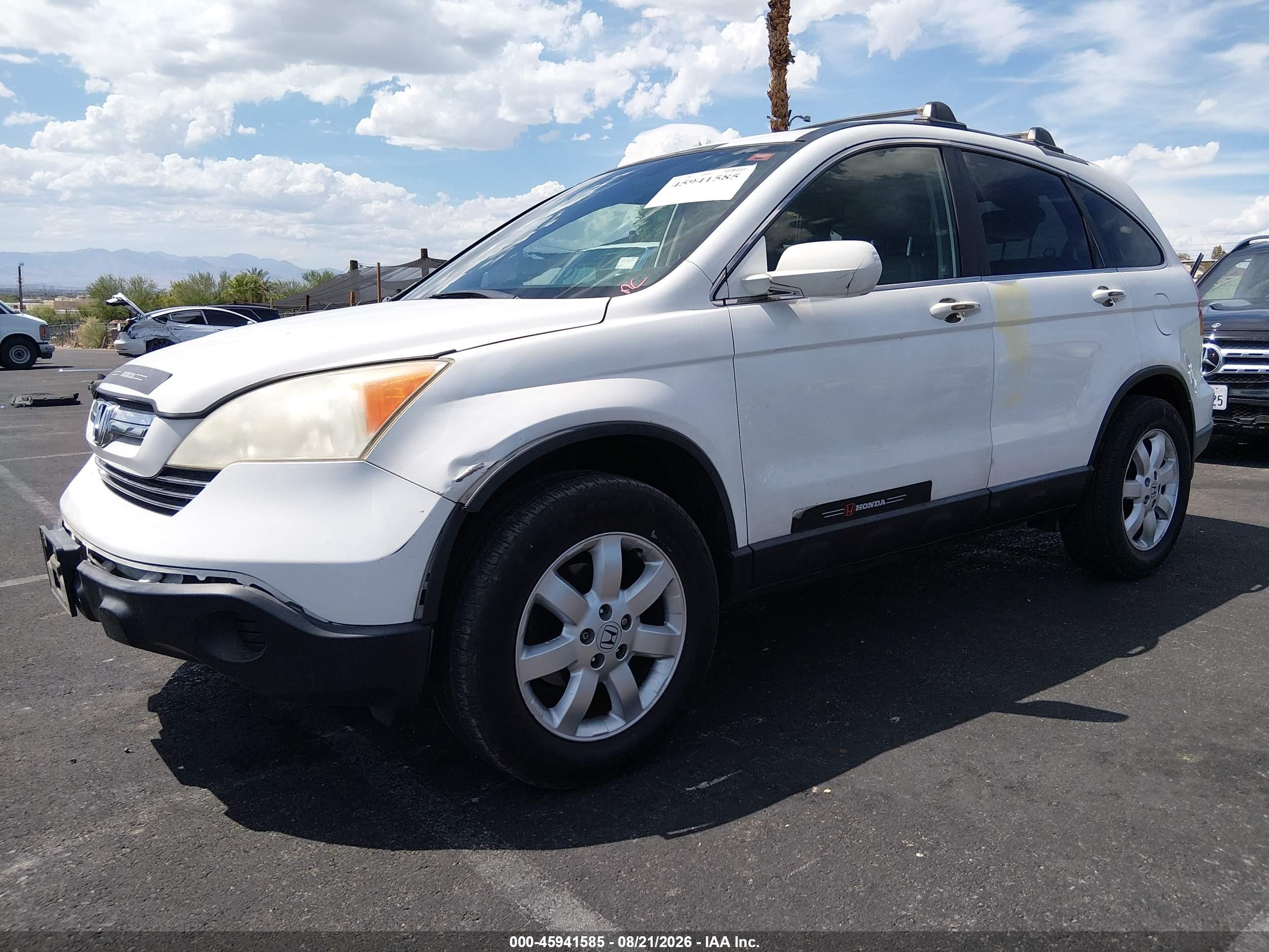 2009 Honda Cr-v Ex-l White vin: JHLRE38769C013474