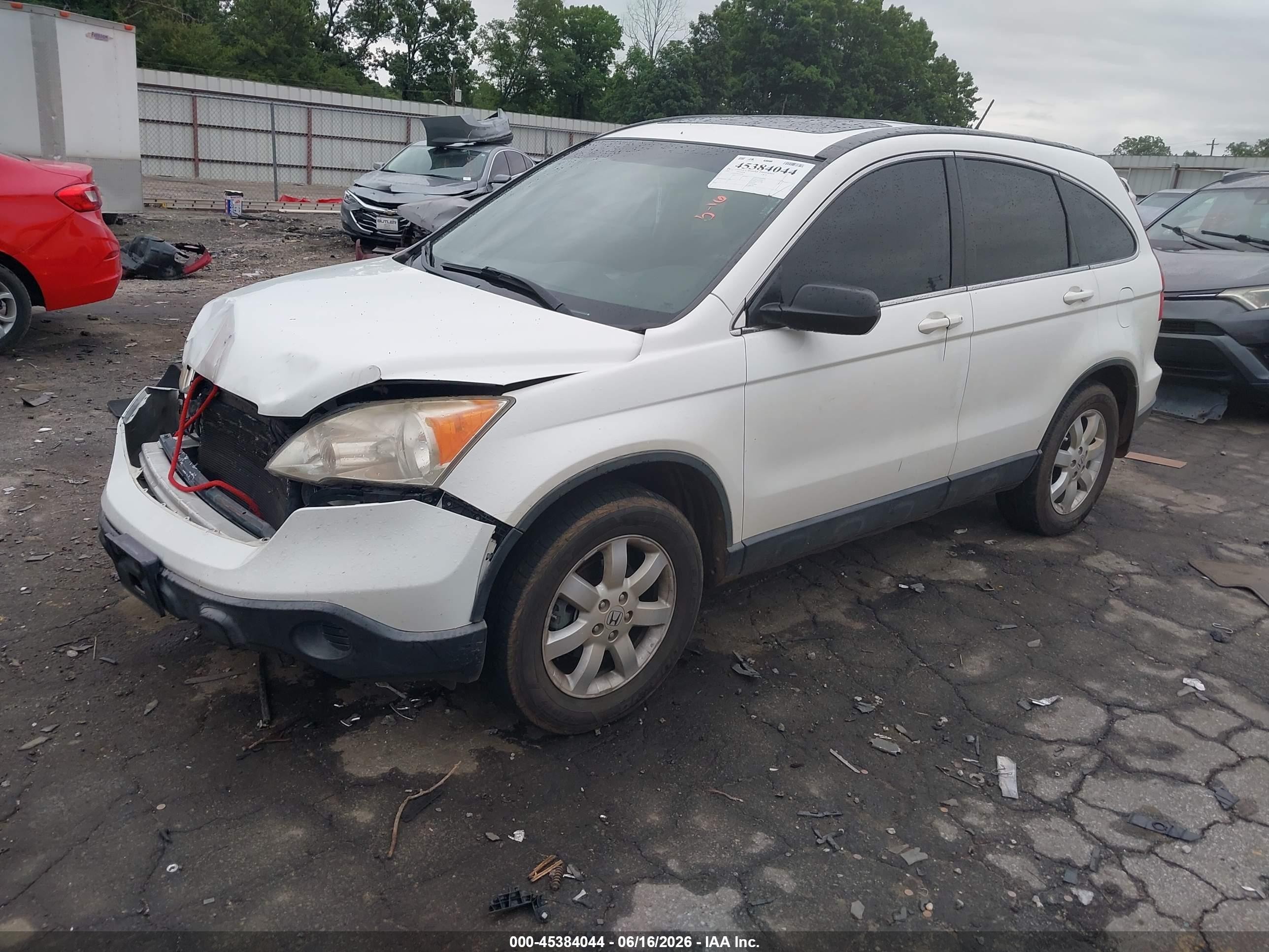 2007 Honda Cr-v Ex-l White vin: JHLRE38777C056394