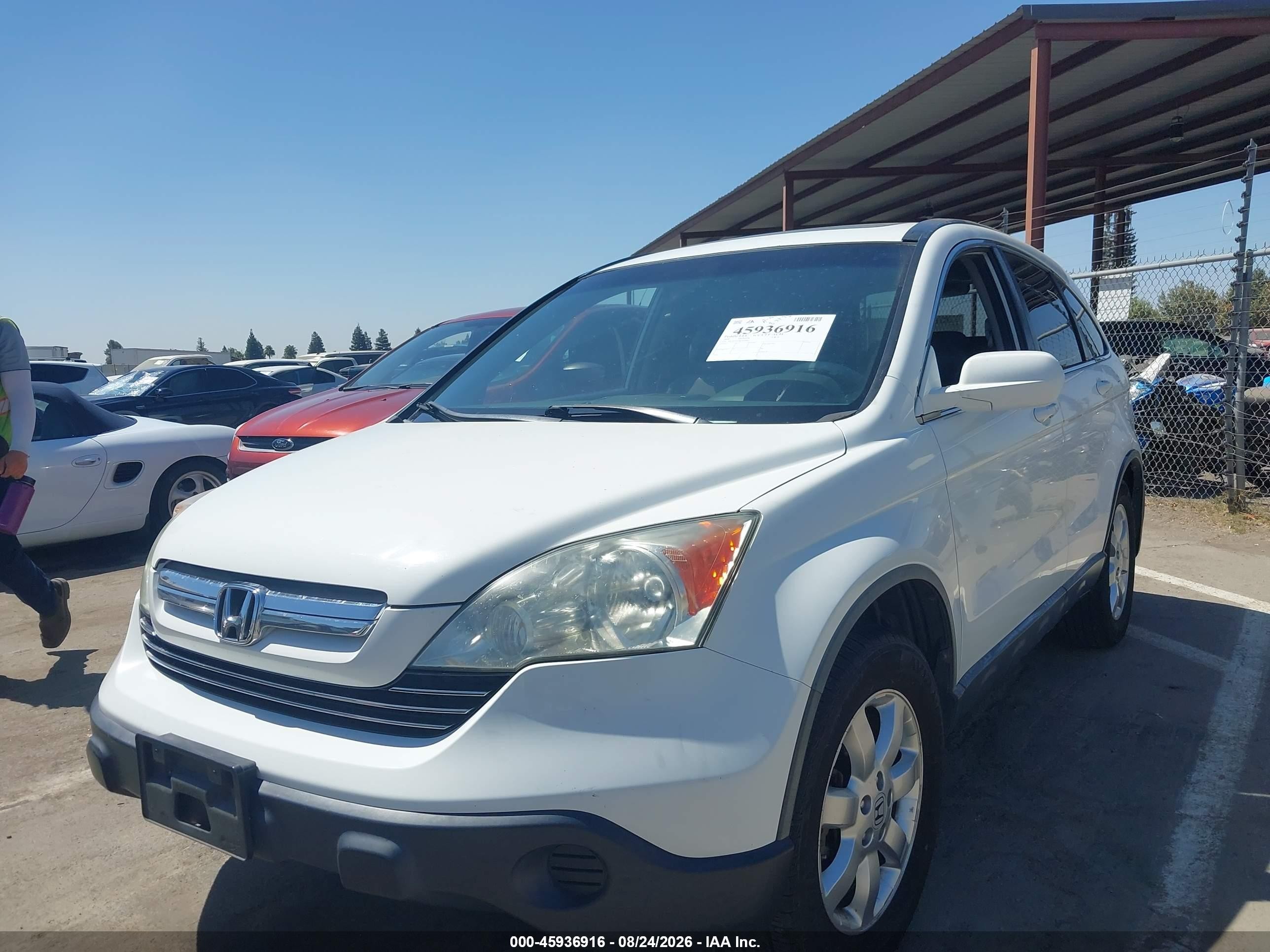 2008 Honda Cr-v Ex-l White vin: JHLRE38778C042884