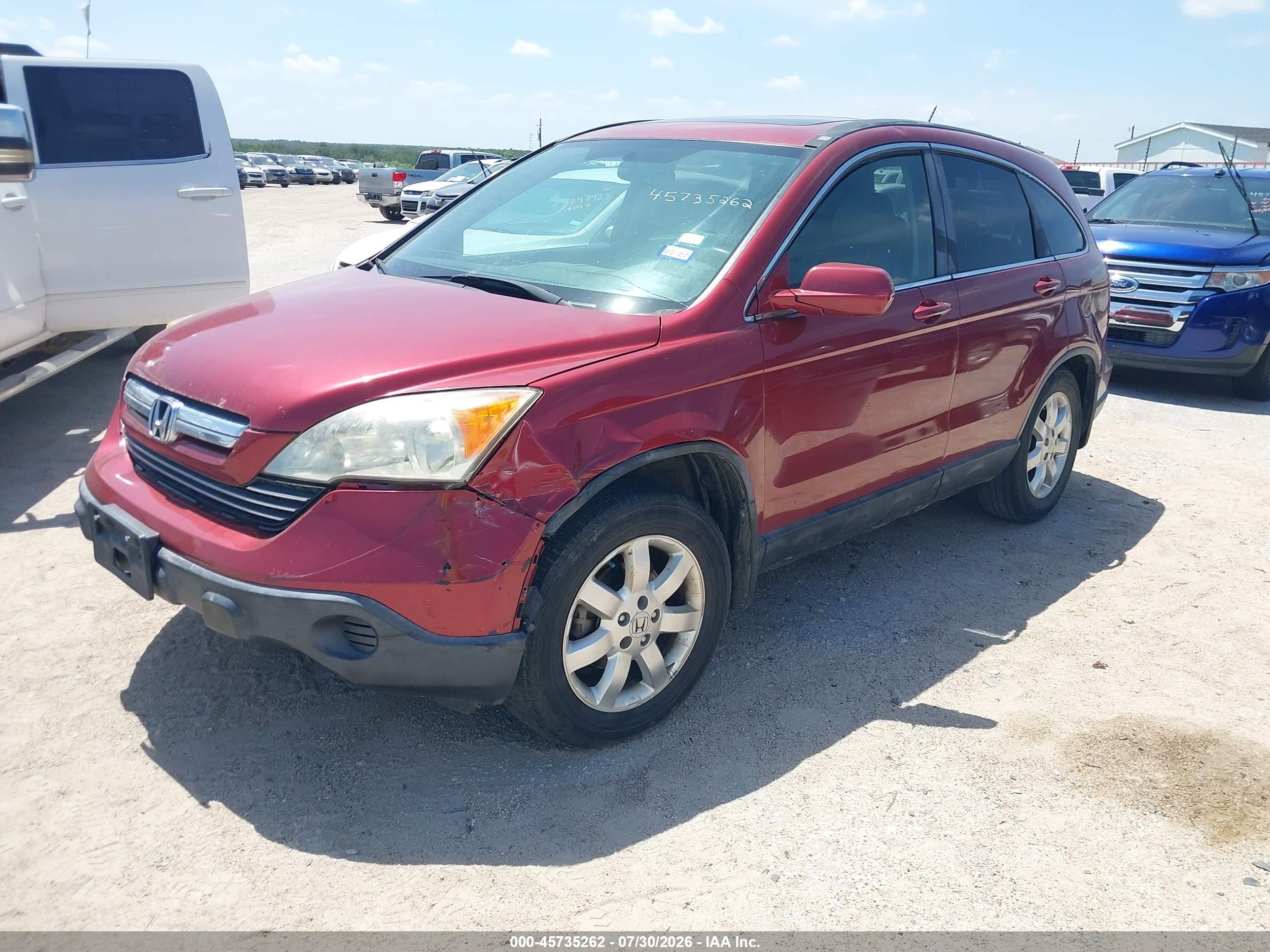 2007 Honda Cr-v Ex-l Red vin: JHLRE38797C066568