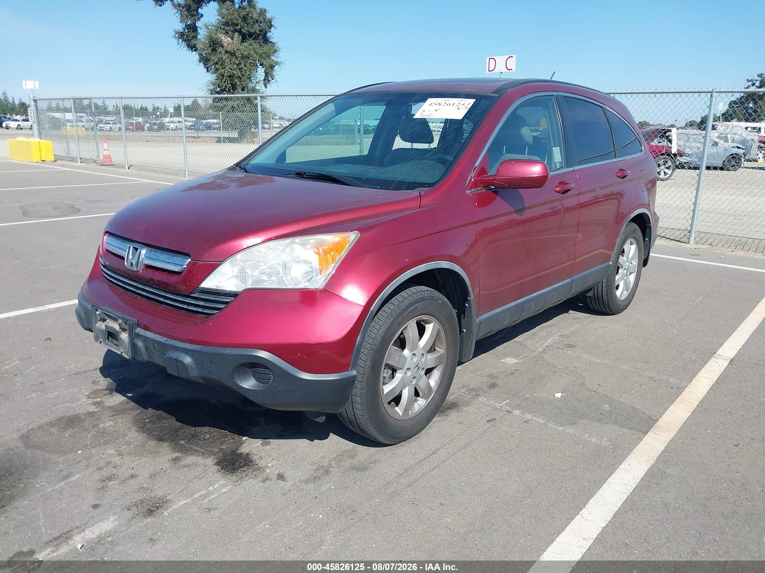 2008 Honda Cr-v Ex-l Burgundy vin: JHLRE38798C044555