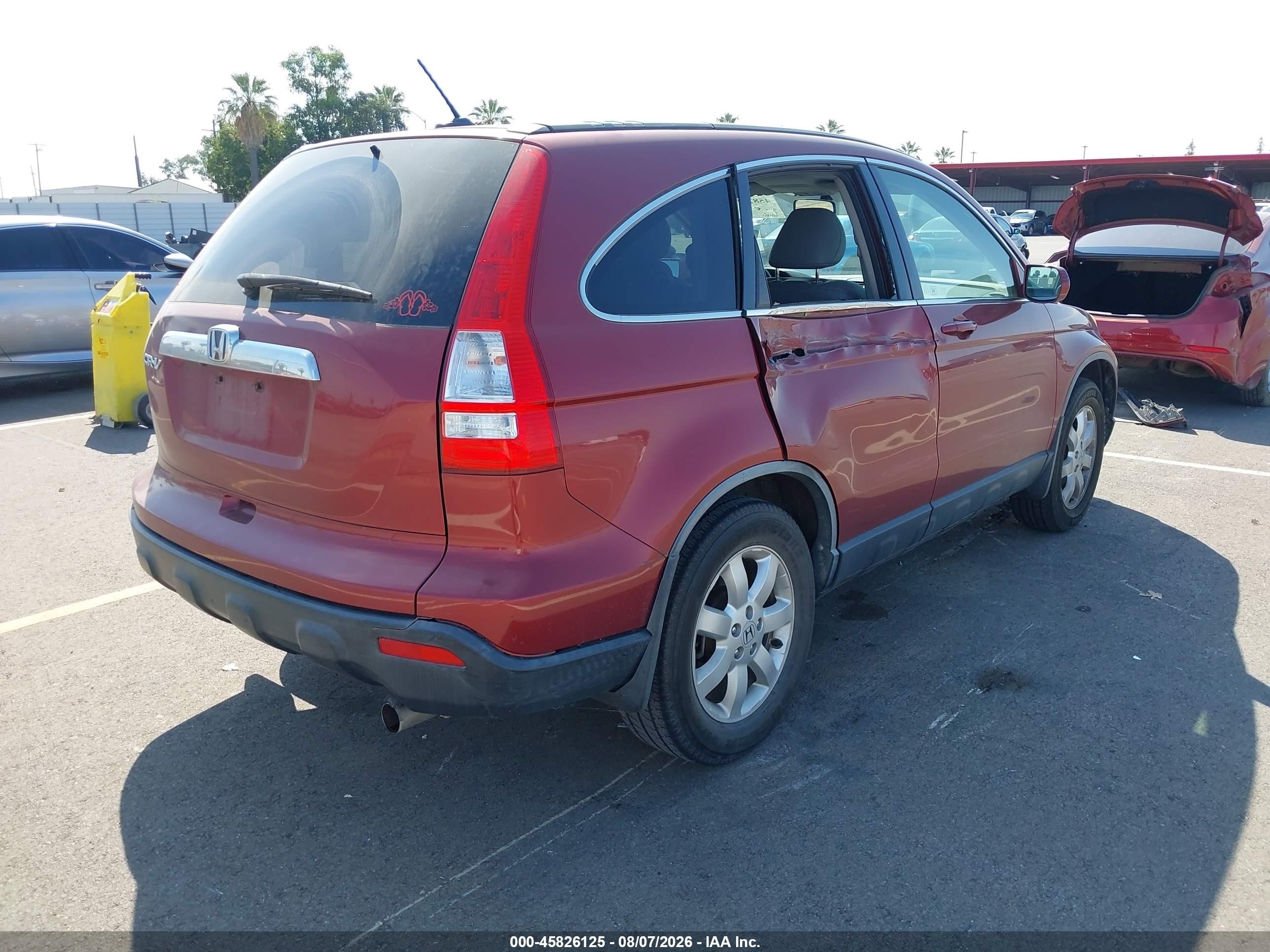 2008 Honda Cr-v Ex-l Burgundy vin: JHLRE38798C044555