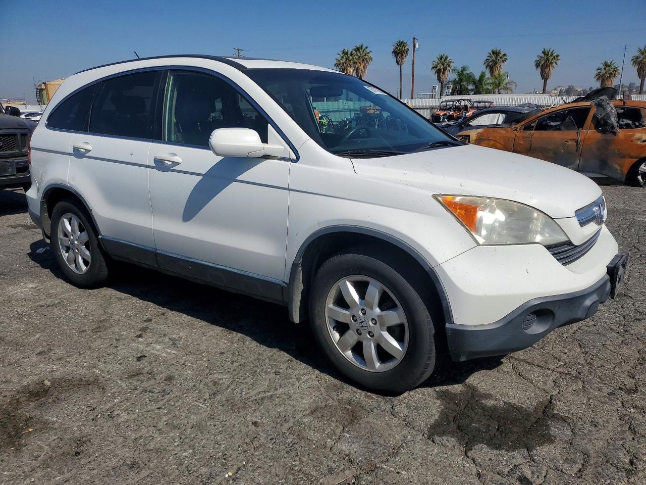 2008 Honda Cr-v Exl White vin: JHLRE38798C047052