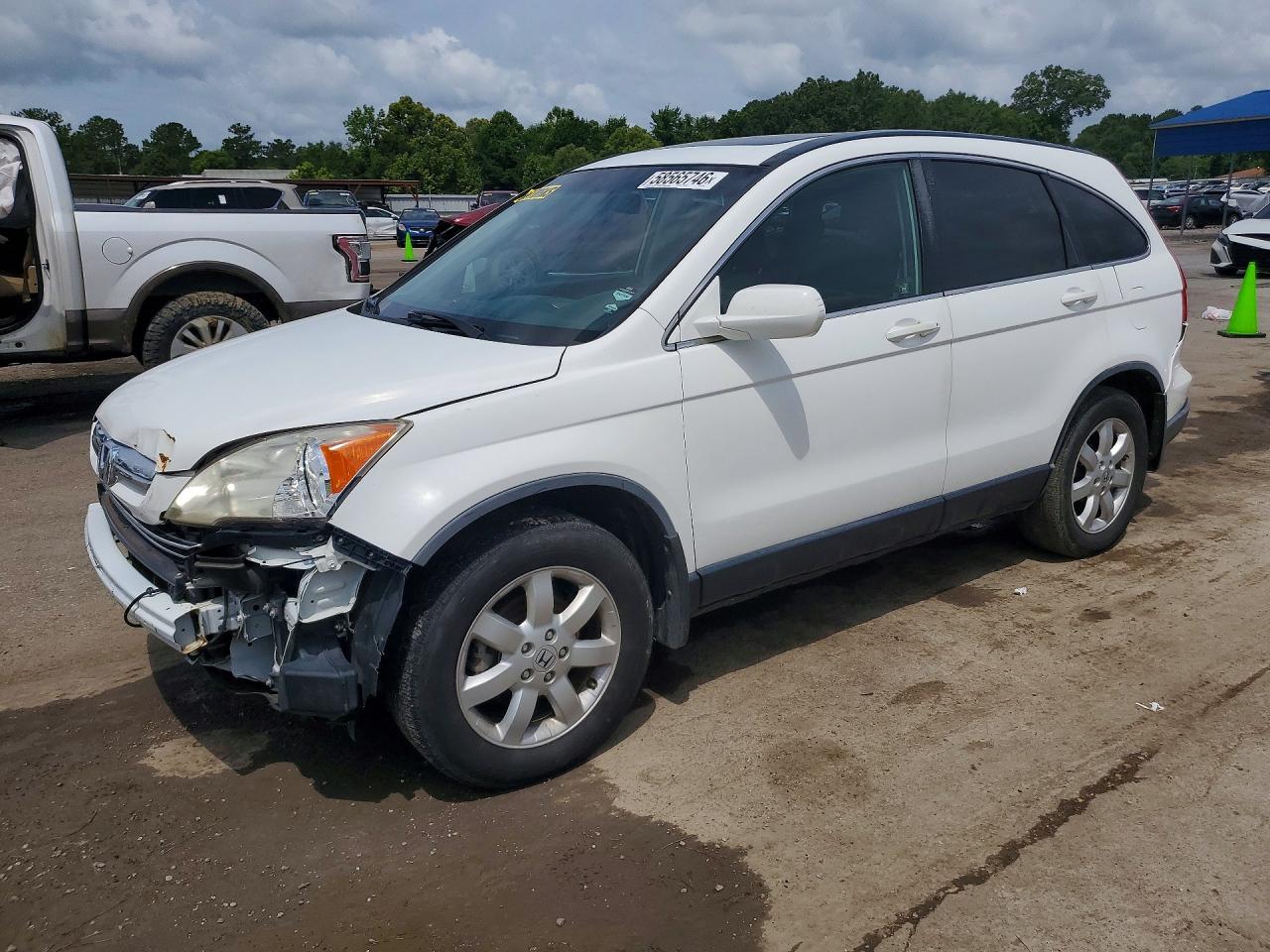 2009 Honda Cr-v Exl White vin: JHLRE38799C014778