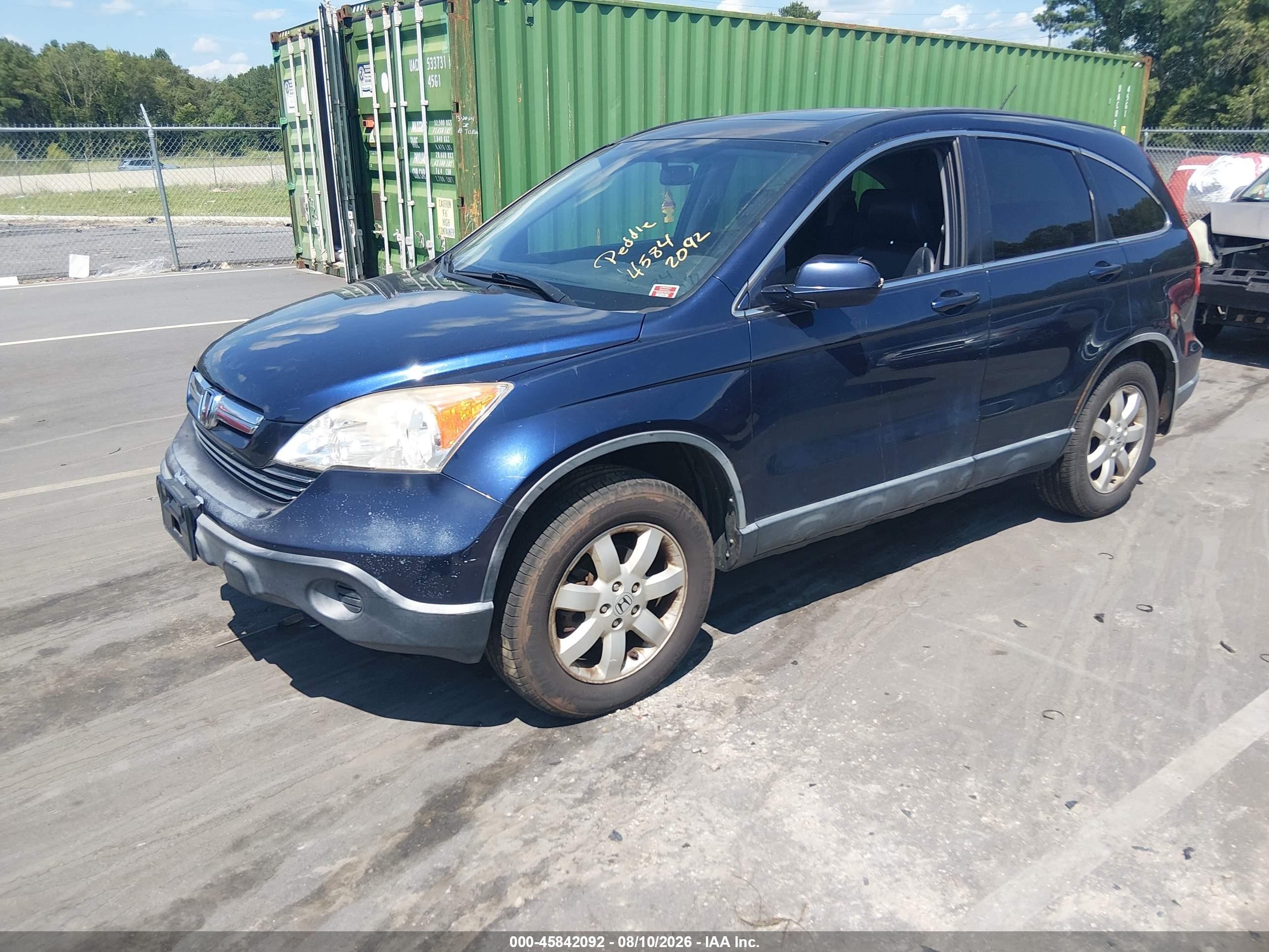 2007 Honda Cr-v Ex-l Blue vin: JHLRE387X7C007111