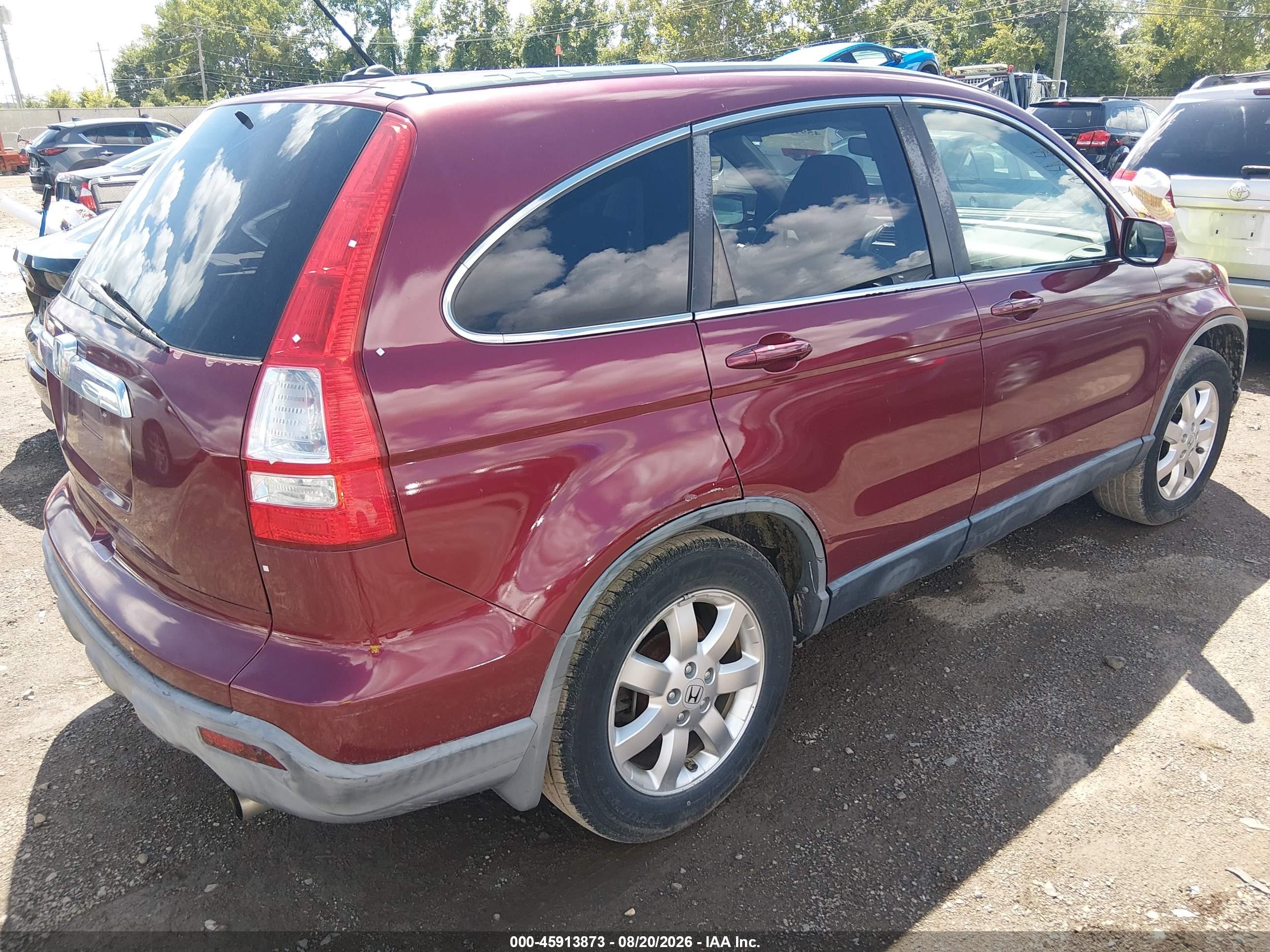 2007 Honda Cr-v Ex-l Burgundy vin: JHLRE387X7C019002